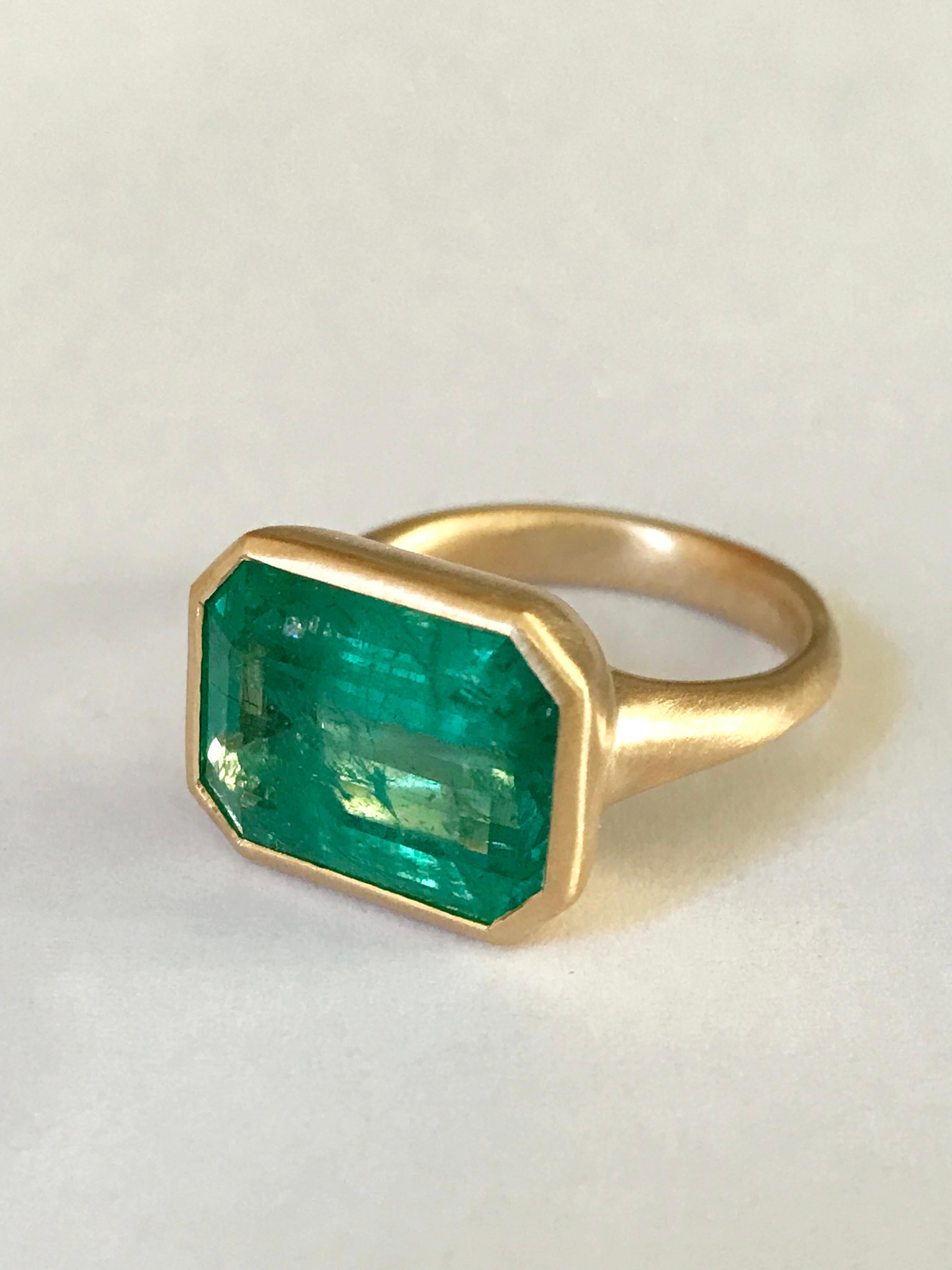 Dalben 7,20 Karat Smaragd Gelbgold Ring 4