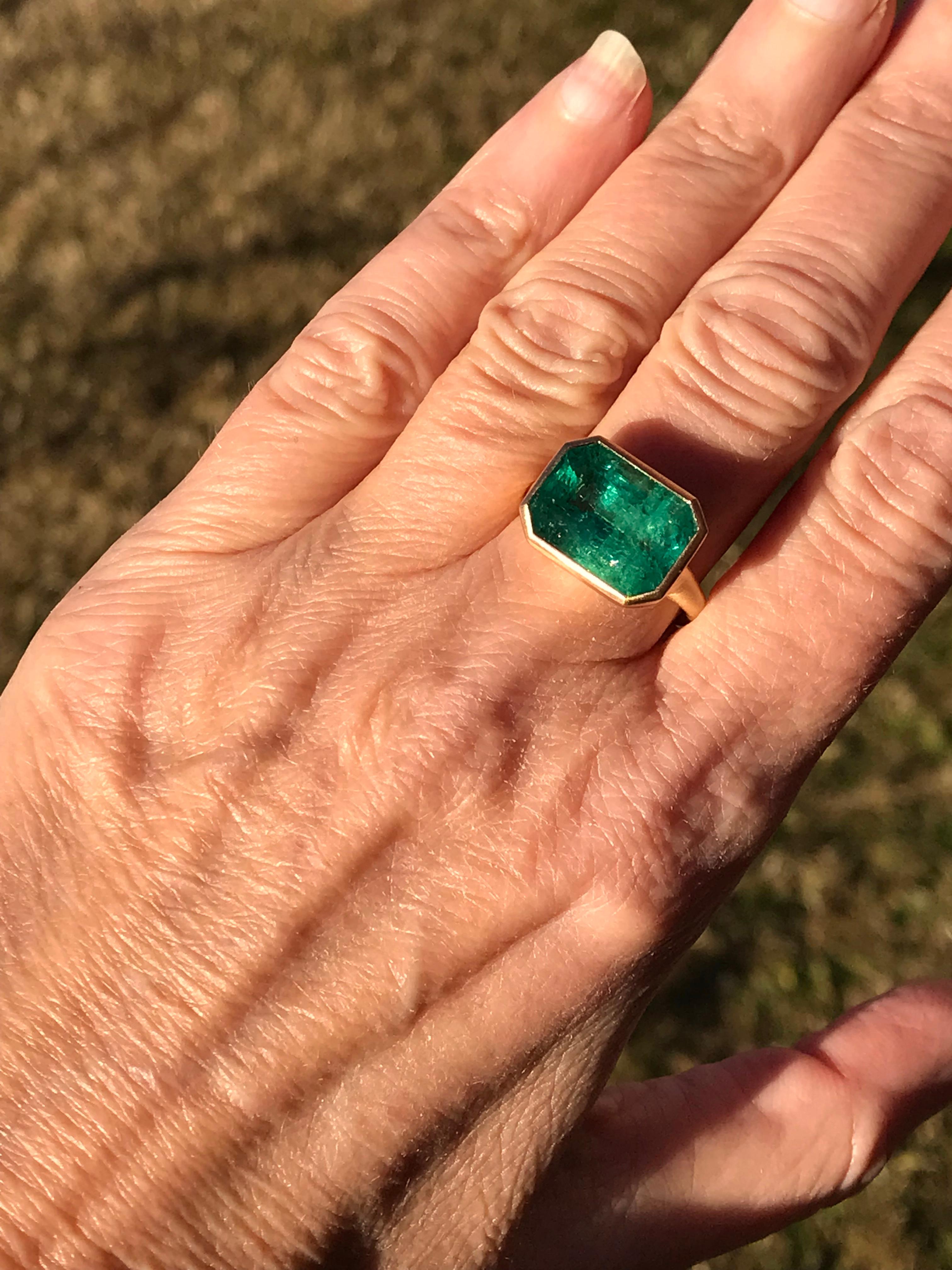 Dalben 7,20 Karat Smaragd Gelbgold Ring Damen