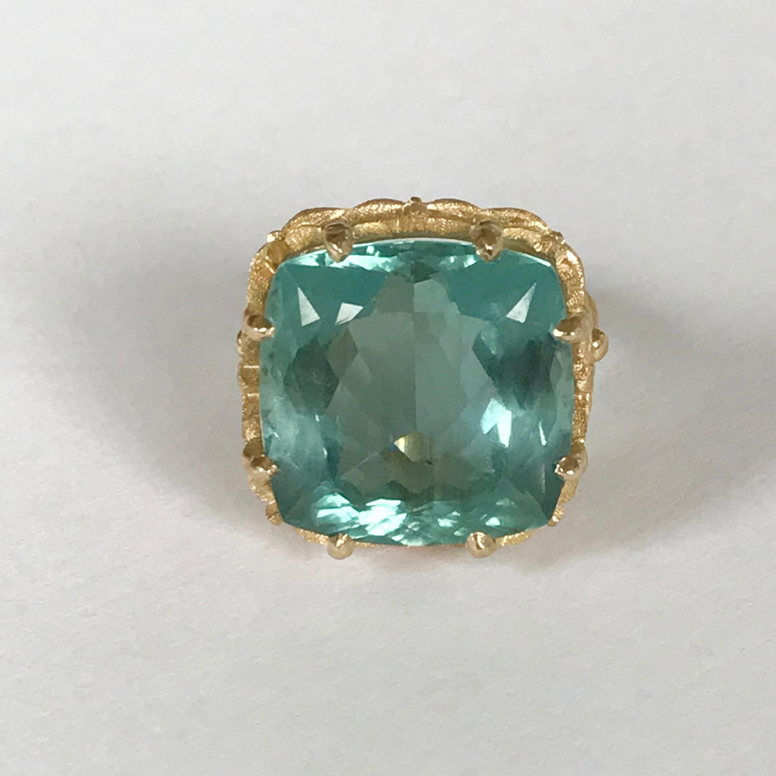 Dalben Aquamarine Gold Cocktail Ring 4