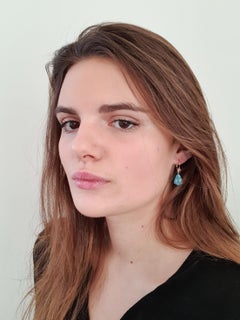 Dalben Aquamarin Hellbraune Diamant-Ohrringe aus Gold