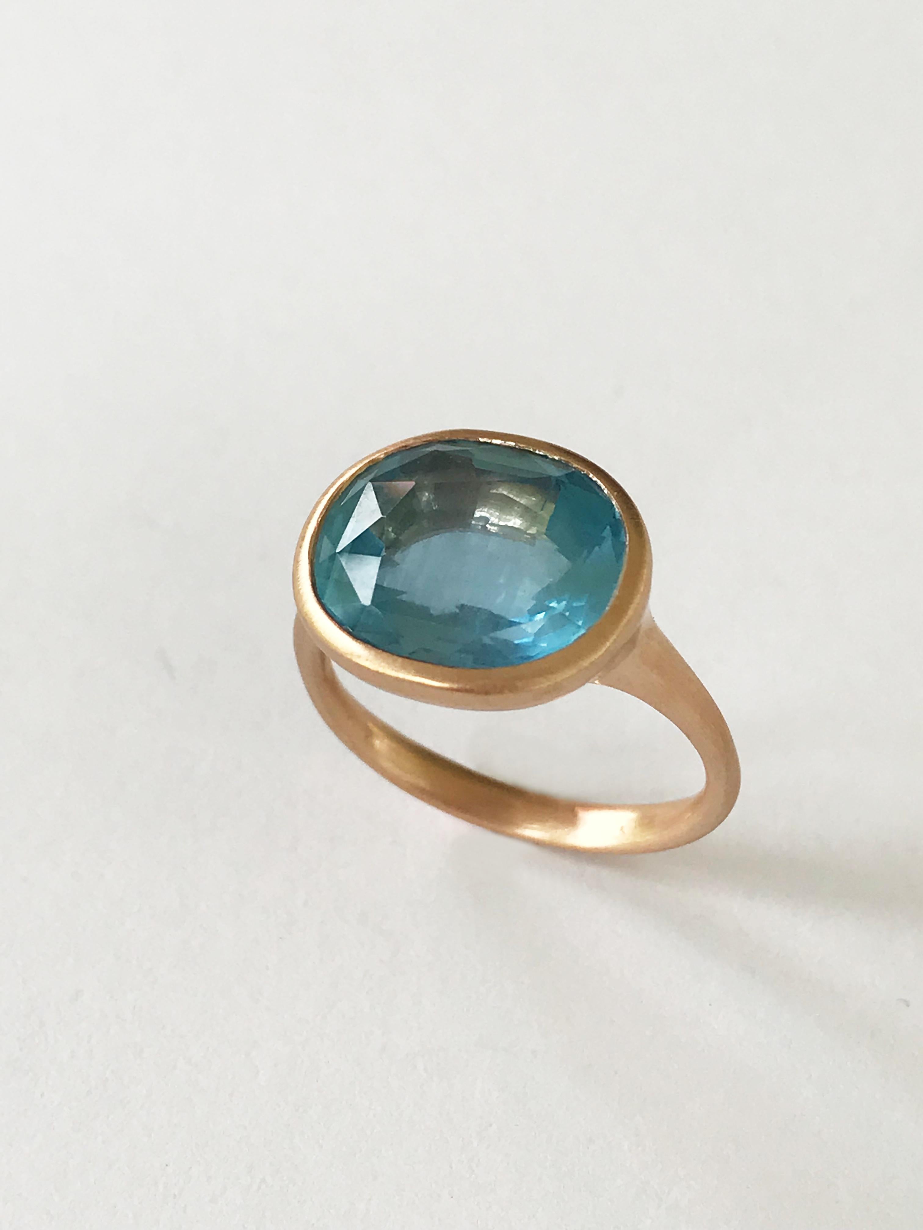 Contemporary Dalben Aquamarine Rose Gold Ring