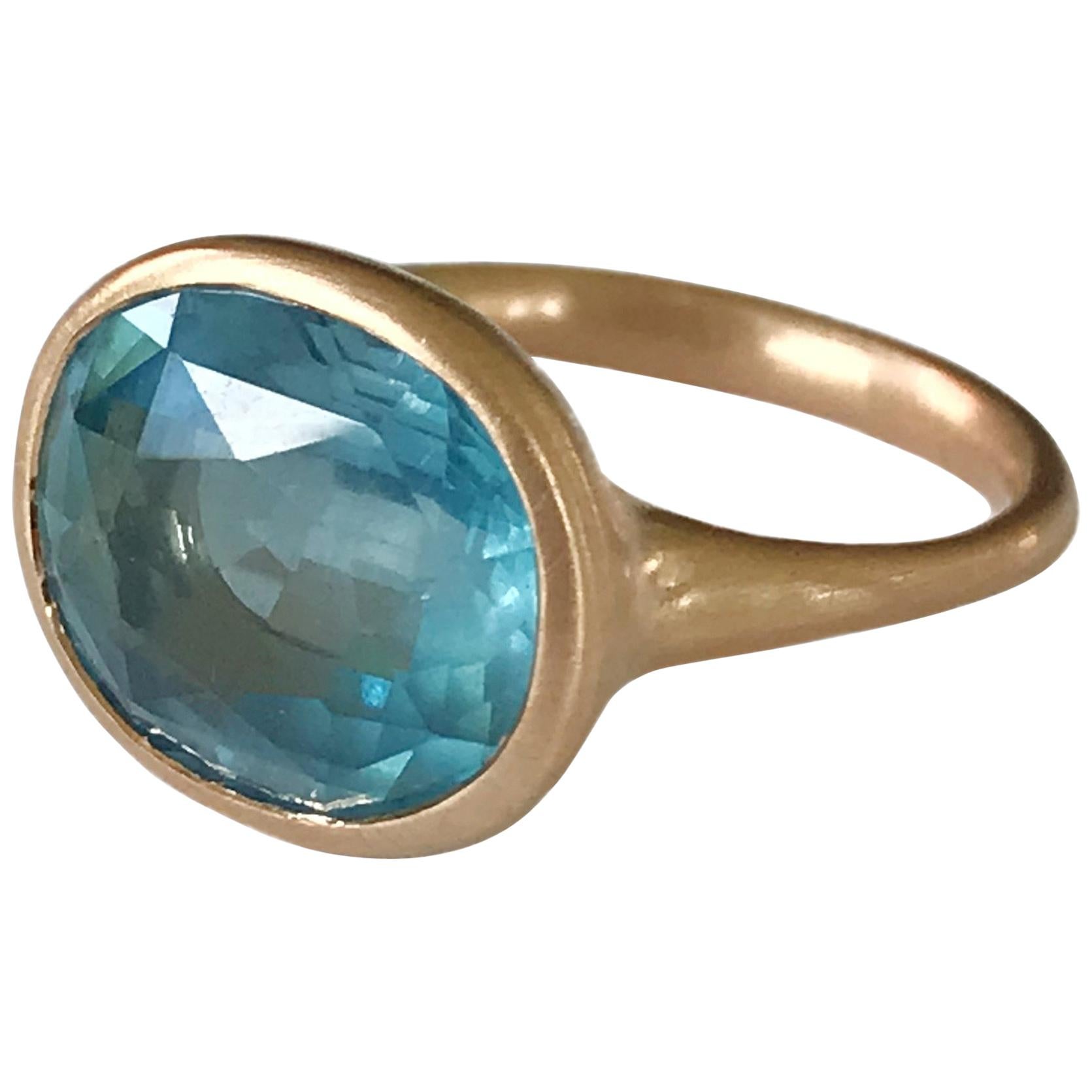 Dalben Aquamarine Rose Gold Ring
