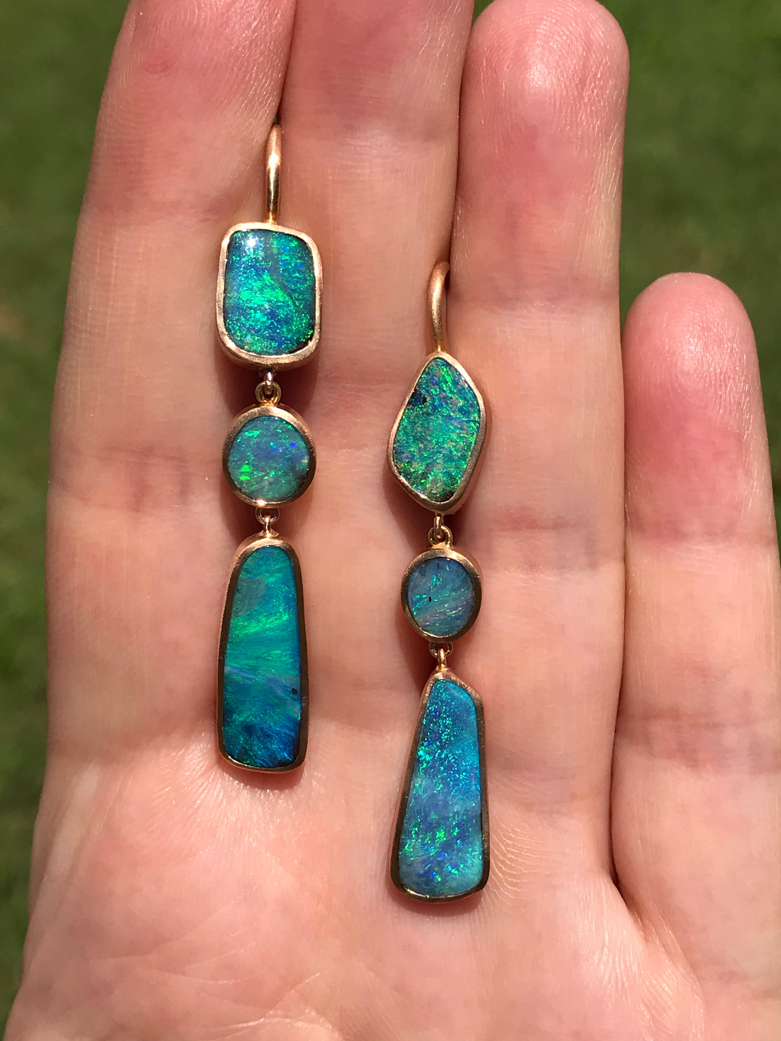 opal dangling earrings