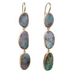 Dalben Australian Boulder Opal Rose Gold Dangle Earrings
