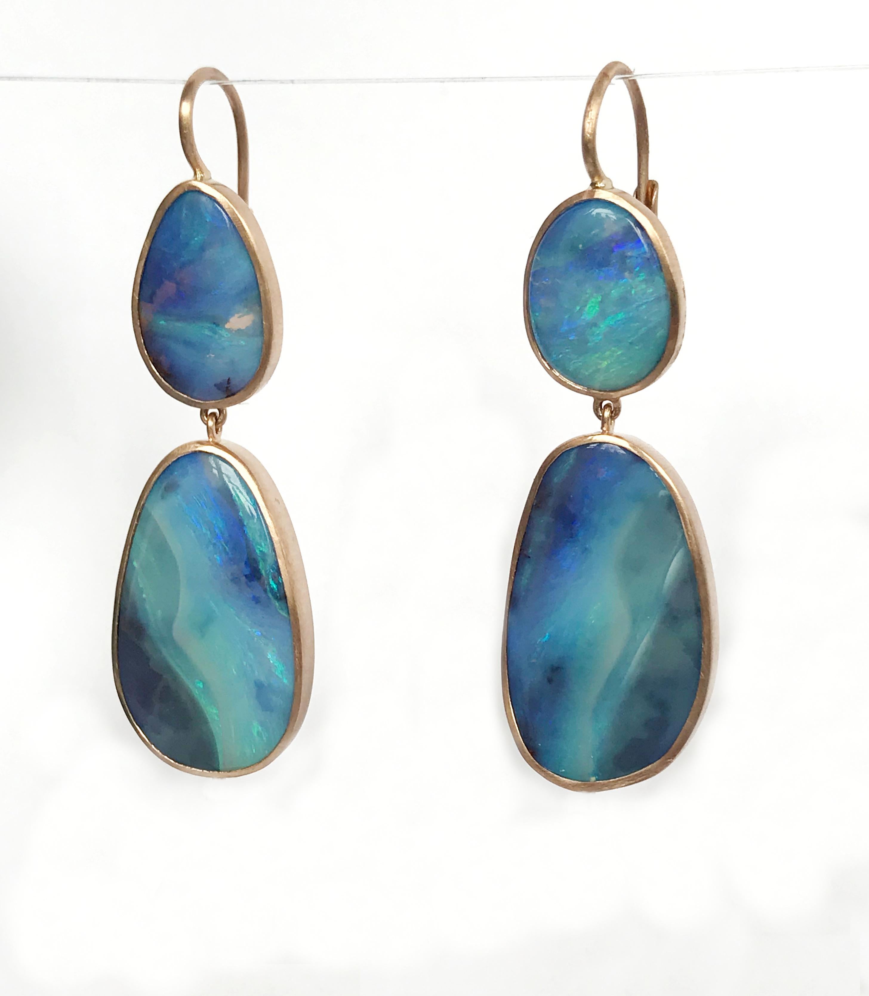 Women's Dalben Australian Boulder Opal Rose Gold Earrings