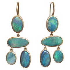 Dalben Australian Boulder Opal Rose Gold Earrings