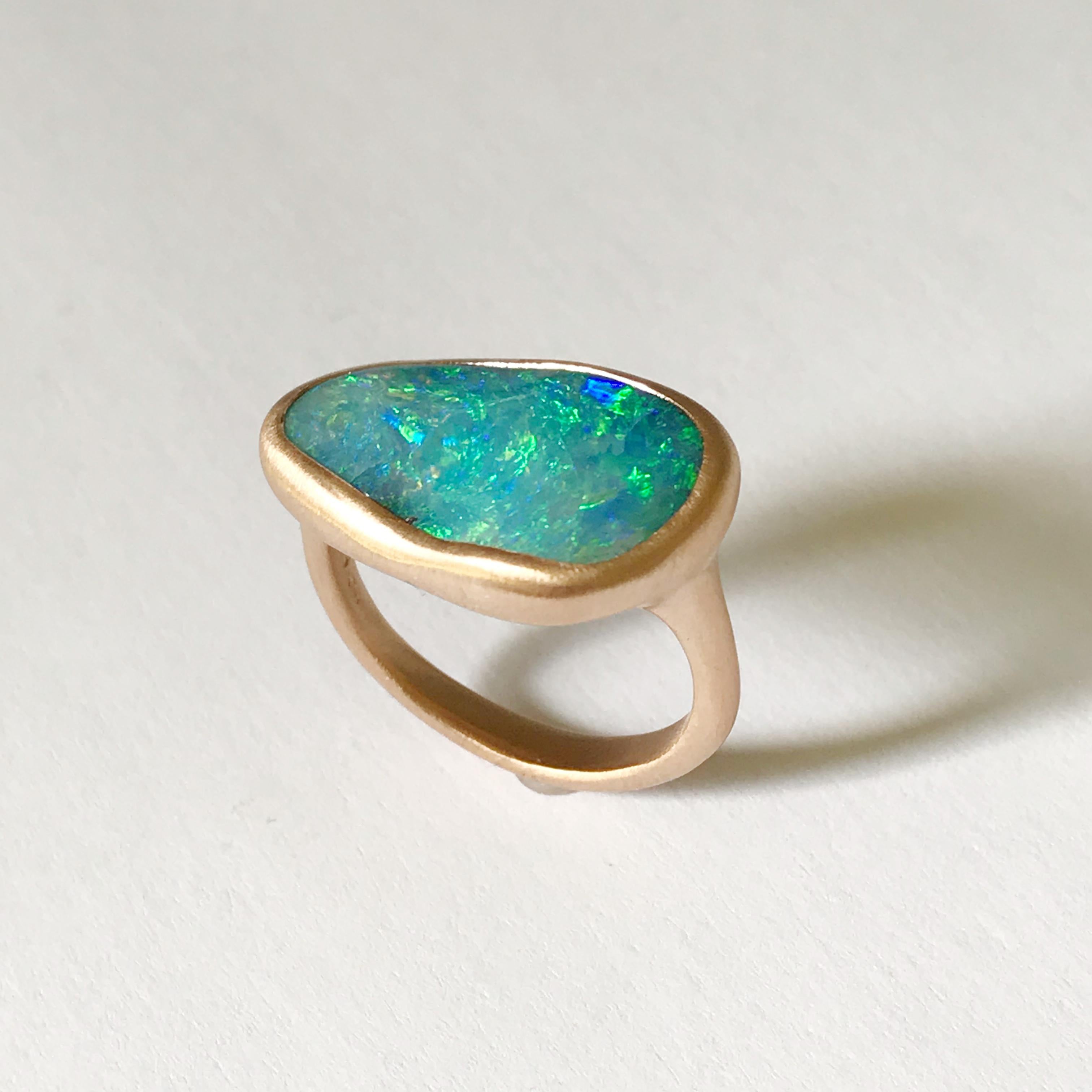 Dalben Australian Boulder Opal Rose Gold Ring 4