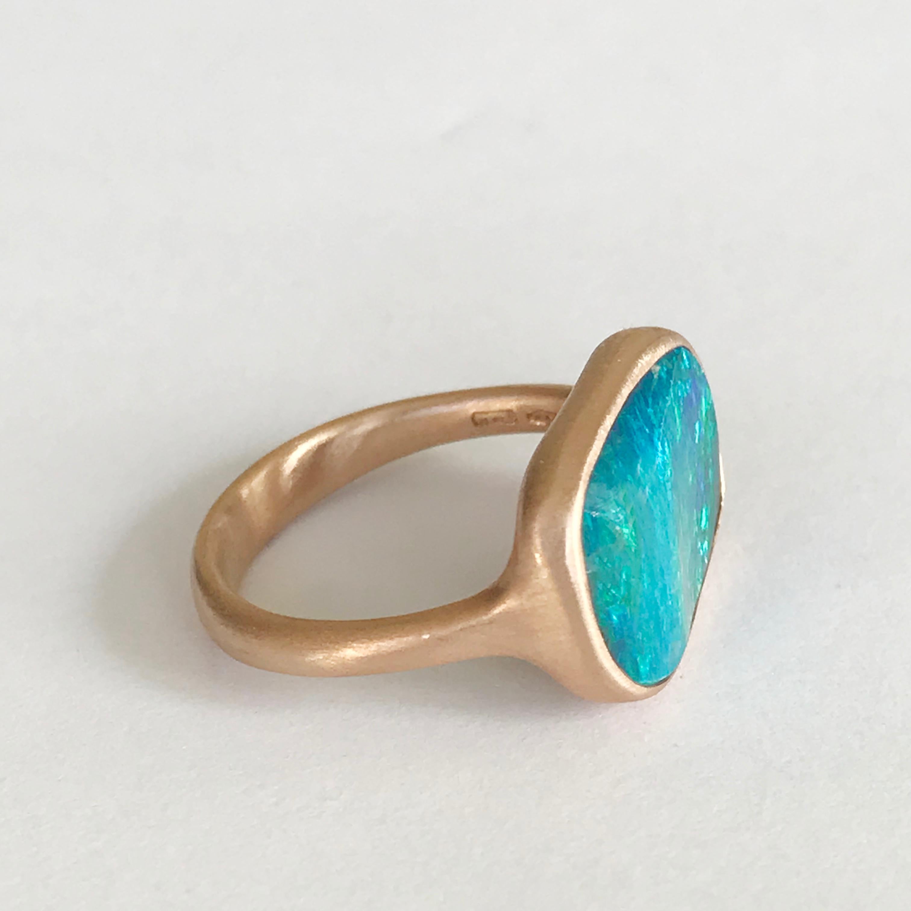 Dalben Australian Boulder Opal Rose Gold Ring 5