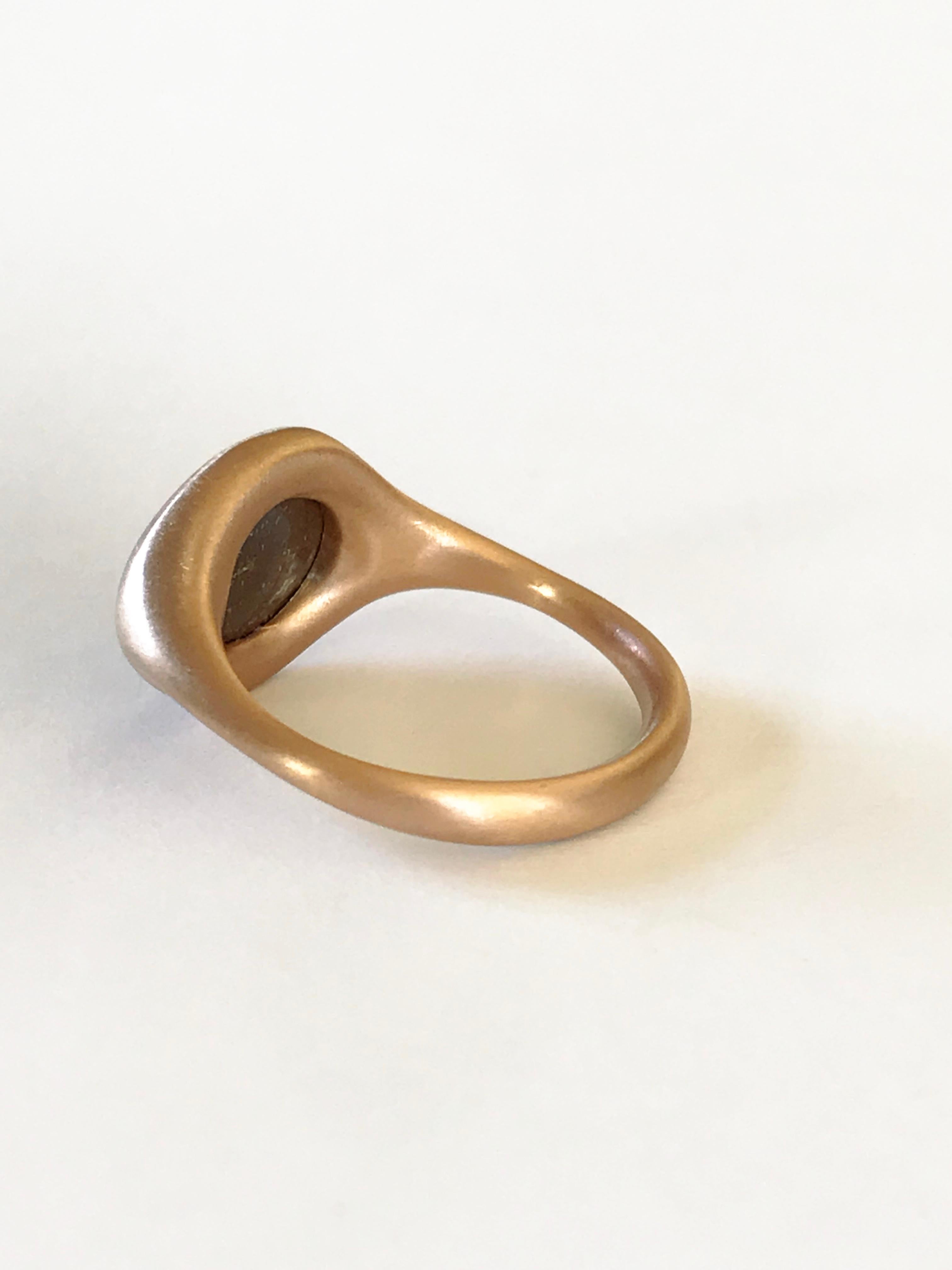 Dalben Australian Boulder Opal Rose Gold Ring For Sale 5