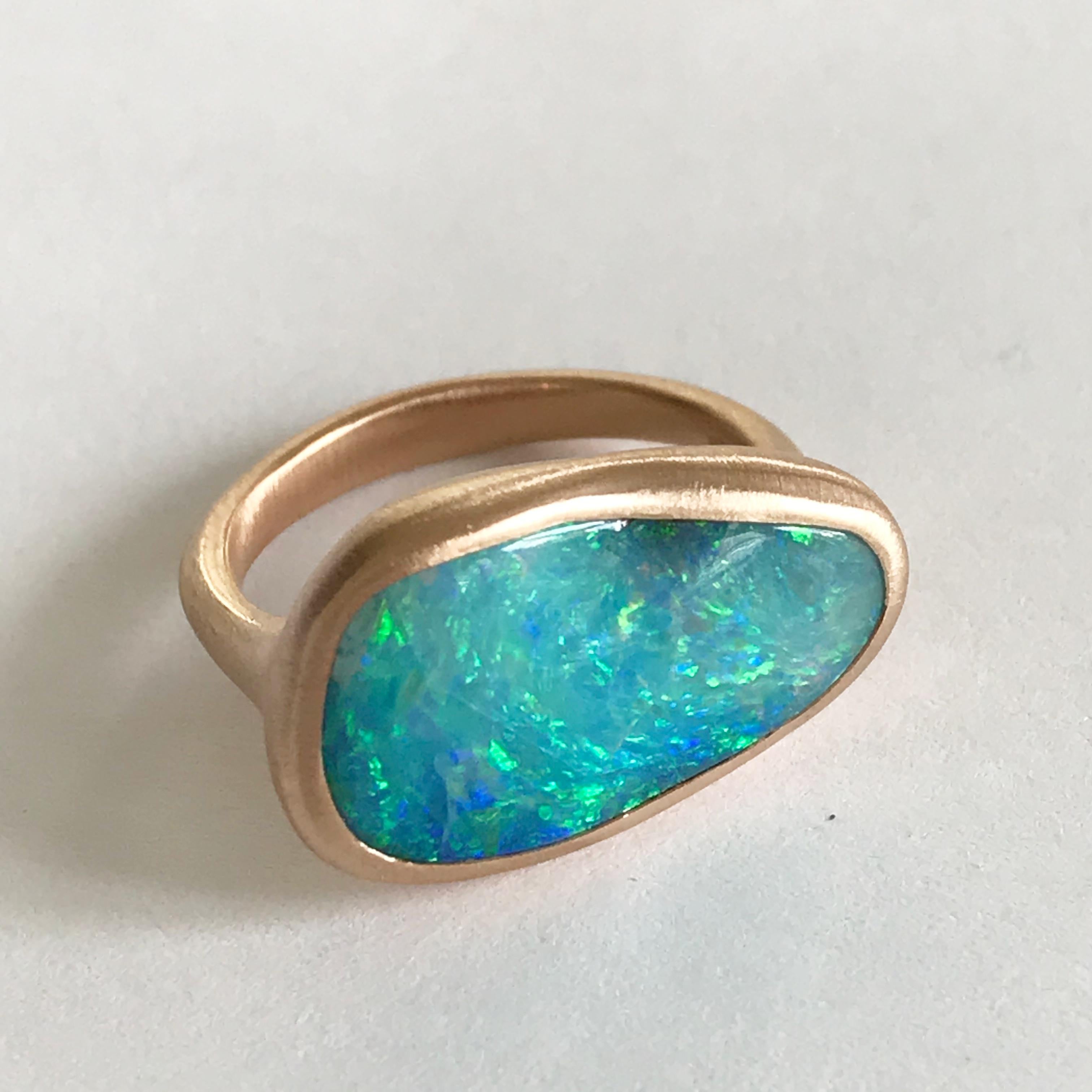 Dalben Australian Boulder Opal Rose Gold Ring 5
