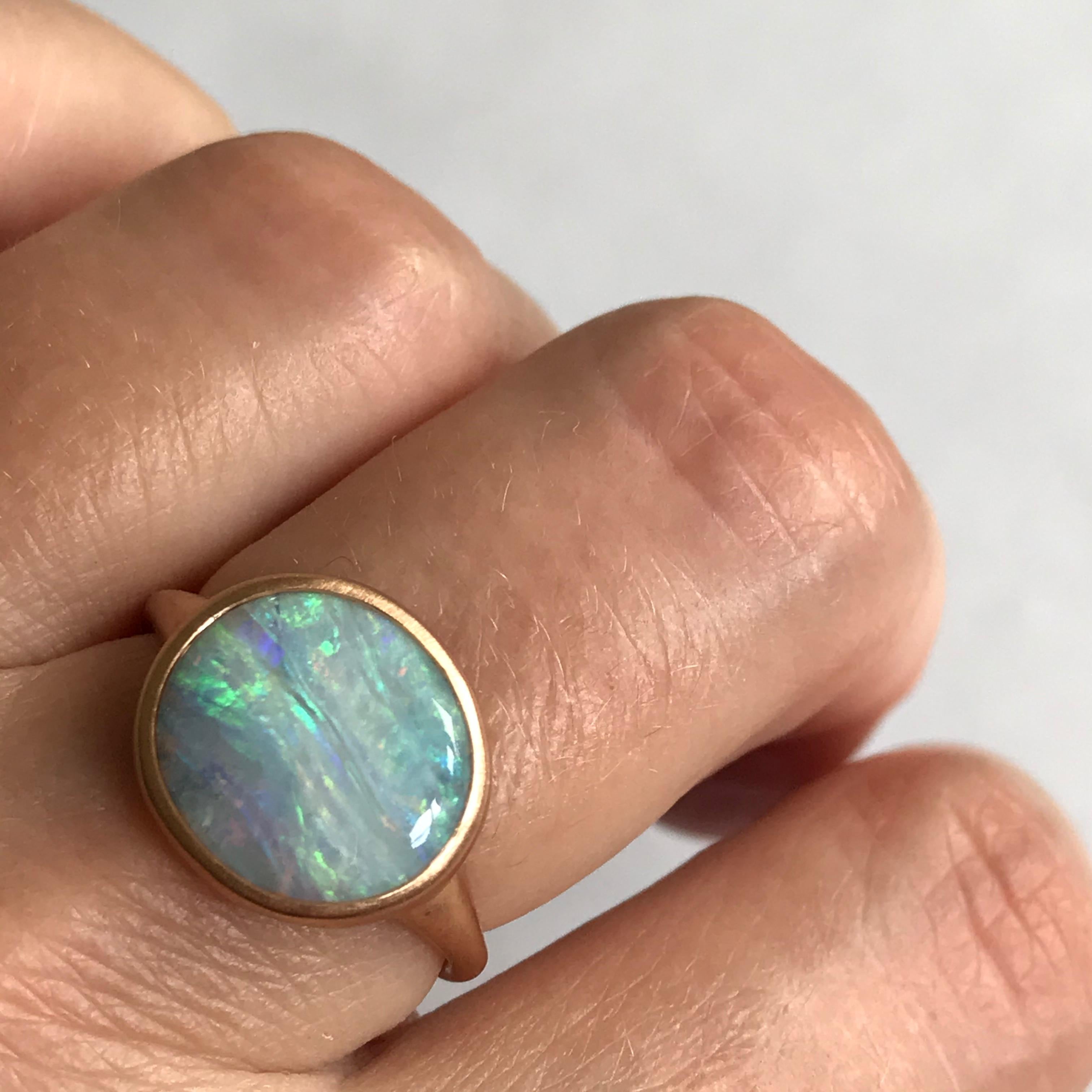 Dalben Australian Boulder Opal Rose Gold Ring 6