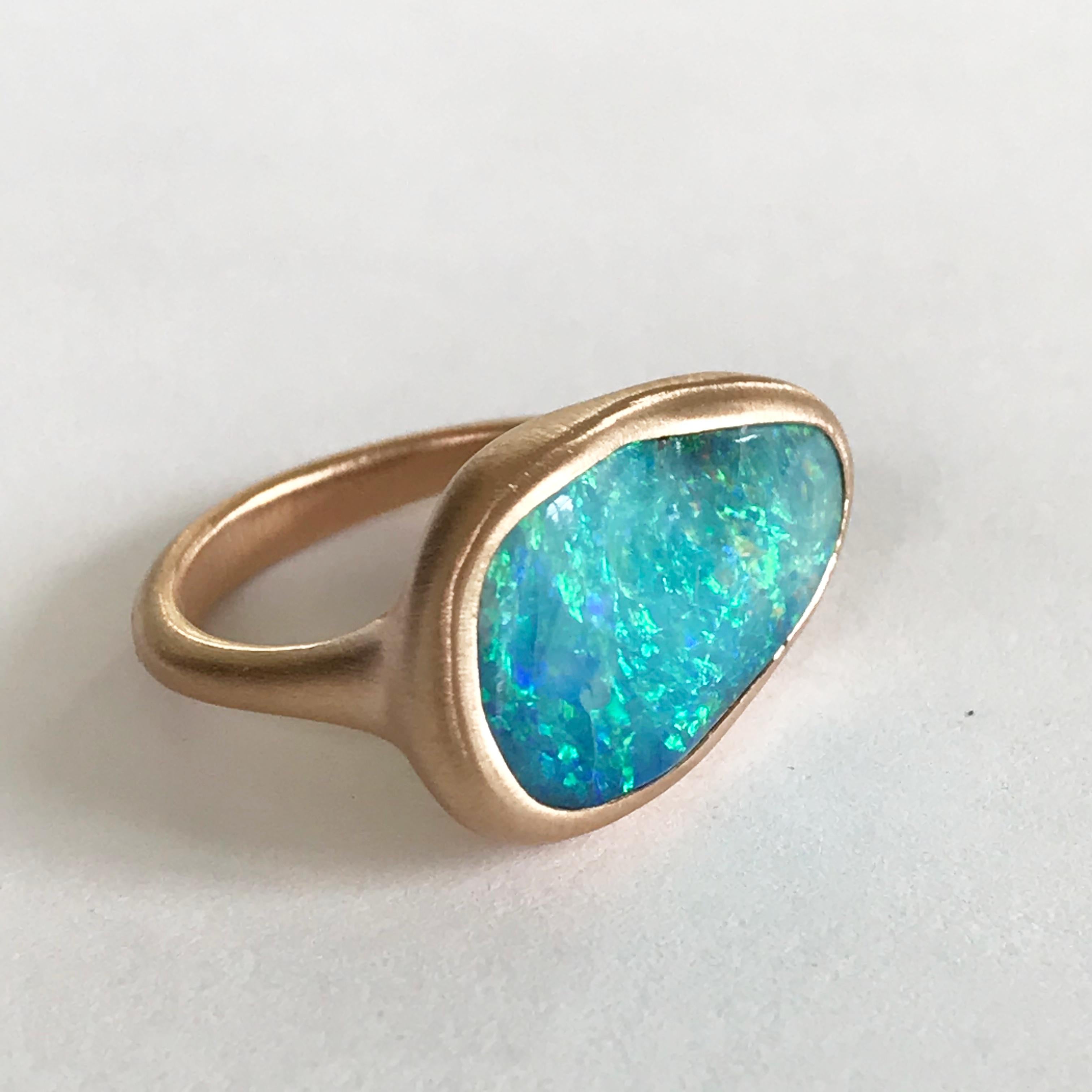 Dalben Australian Boulder Opal Rose Gold Ring 6