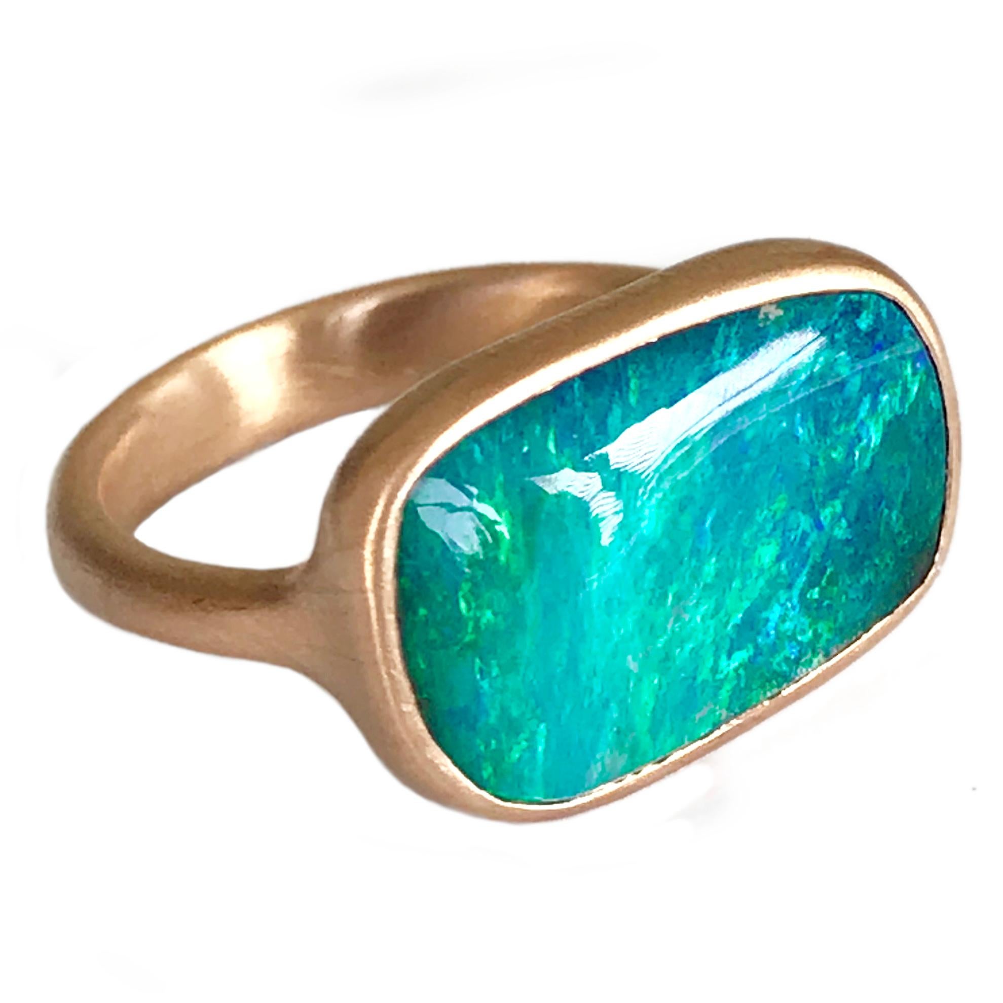 Dalben Australian Boulder Opal Rose Gold Ring 7