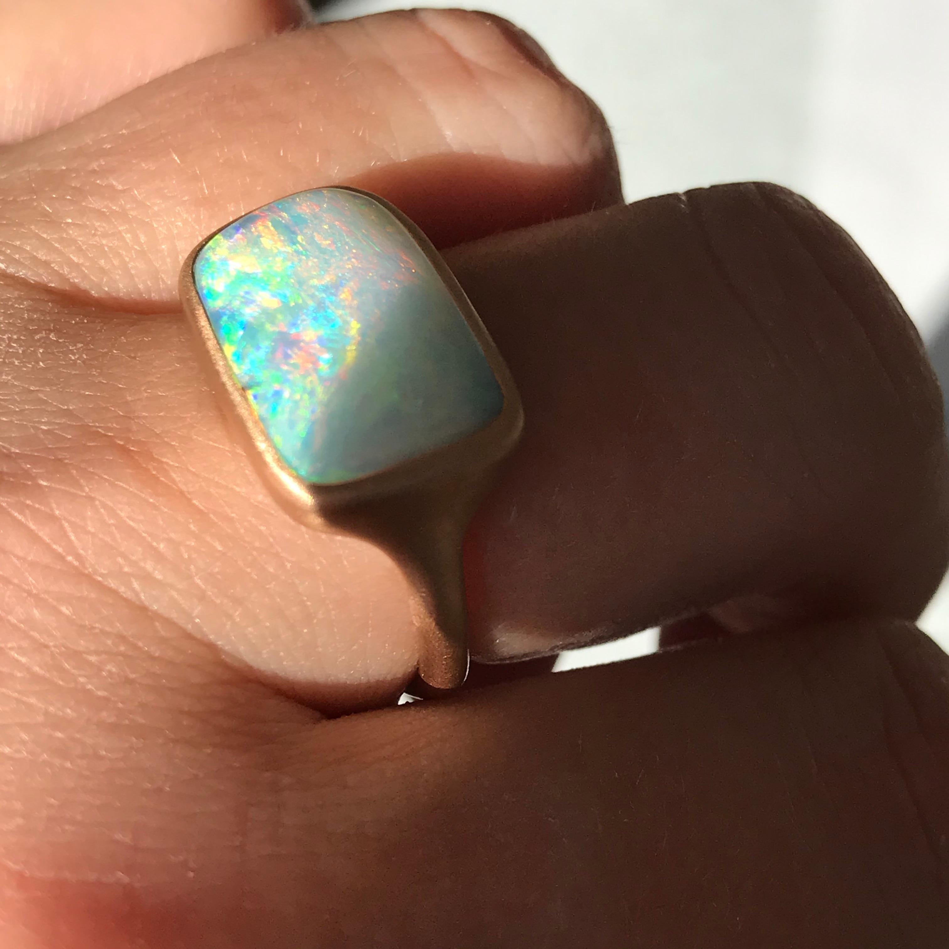 Dalben Australian Boulder Opal Rose Gold Ring 9