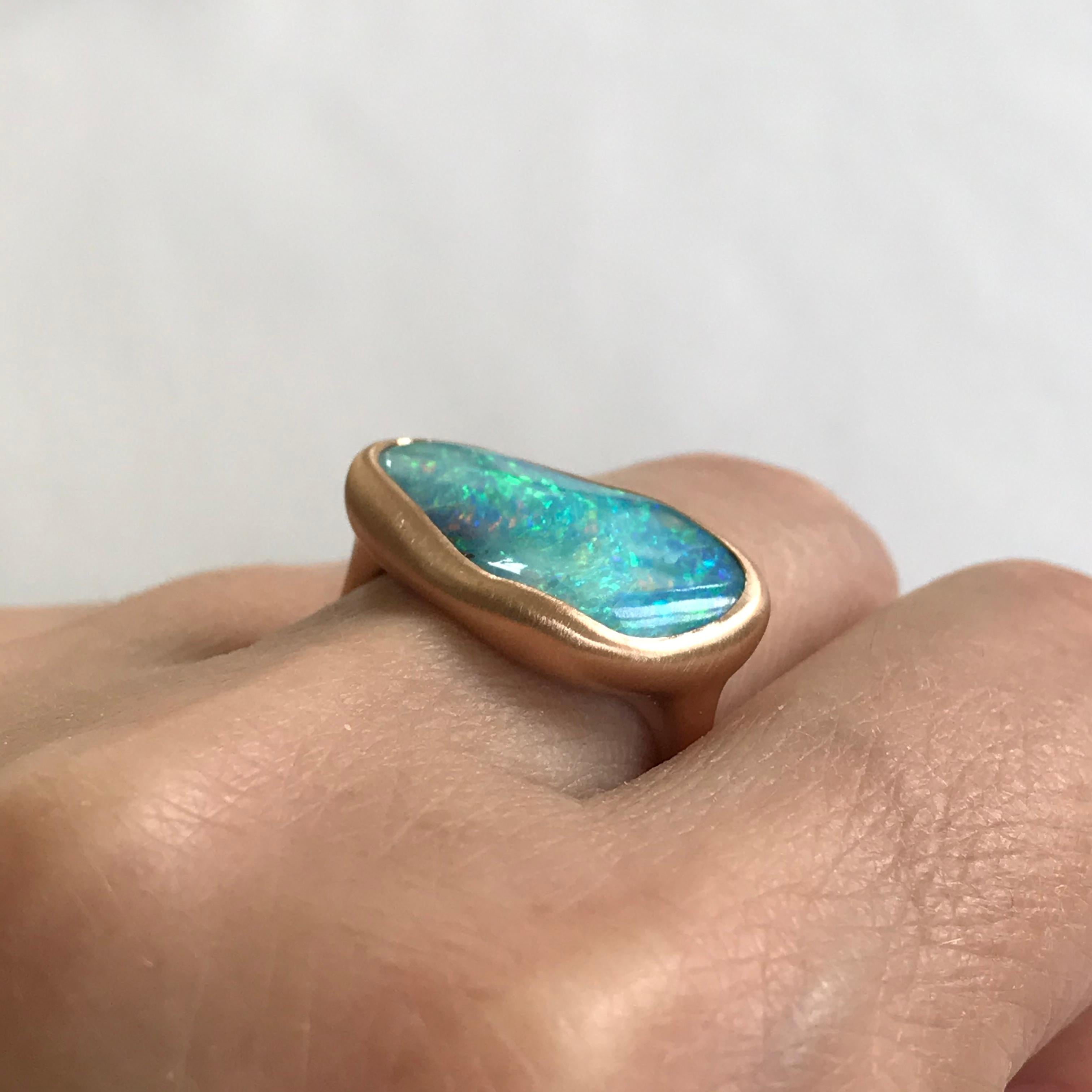 Dalben Australian Boulder Opal Rose Gold Ring 12