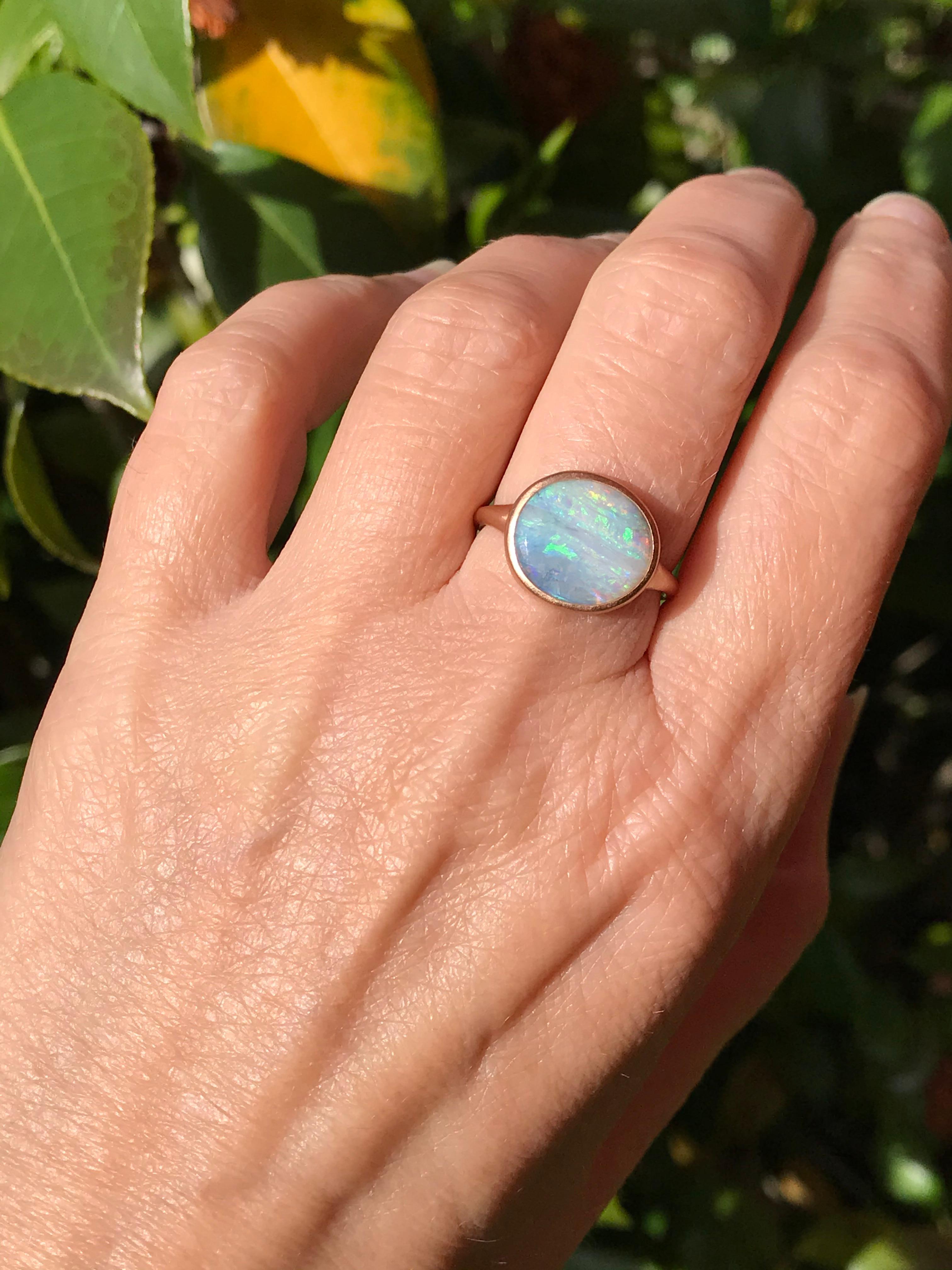 Dalben Australian Boulder Opal Rose Gold Ring In New Condition In Como, IT