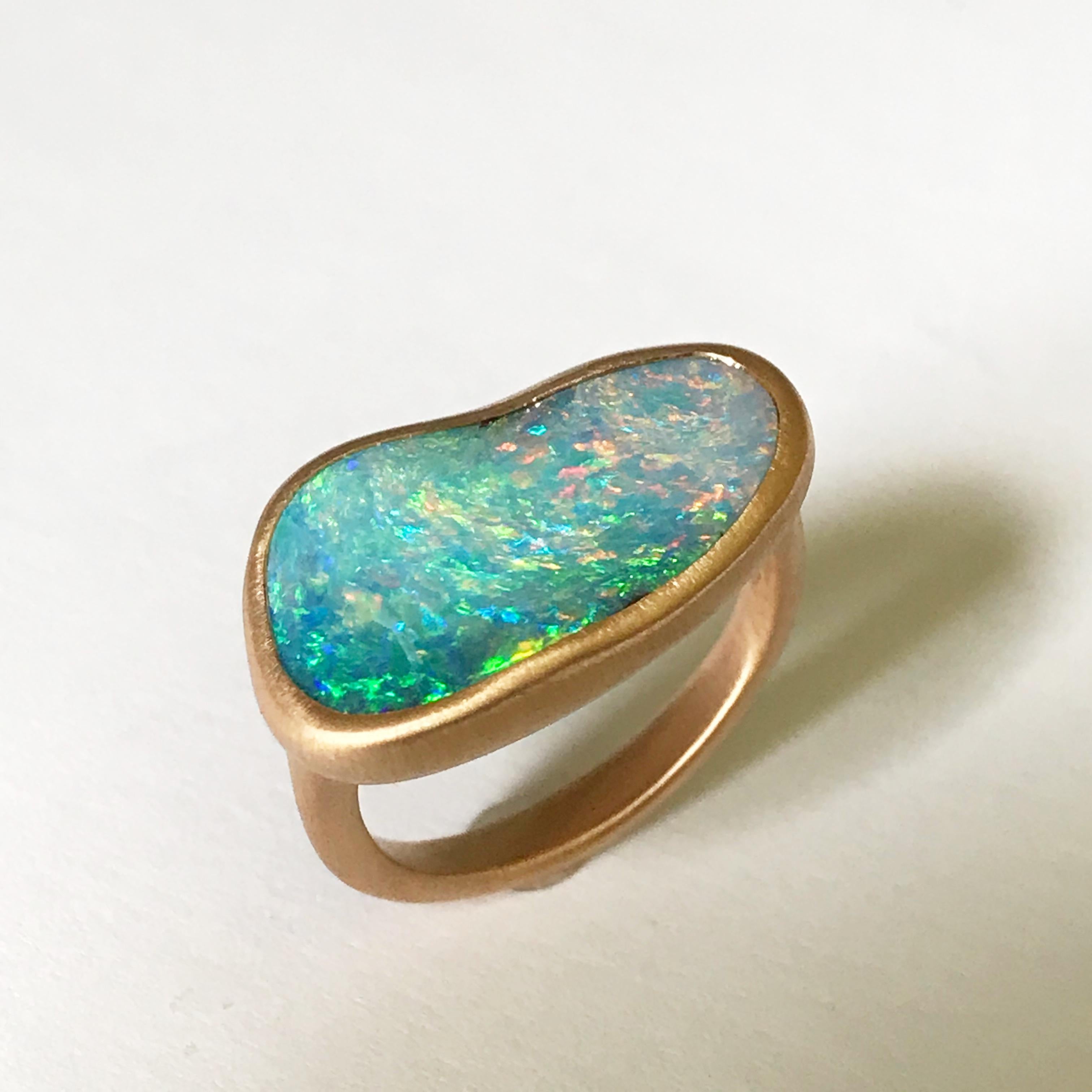 Dalben Australian Boulder Opal Rose Gold Ring 1