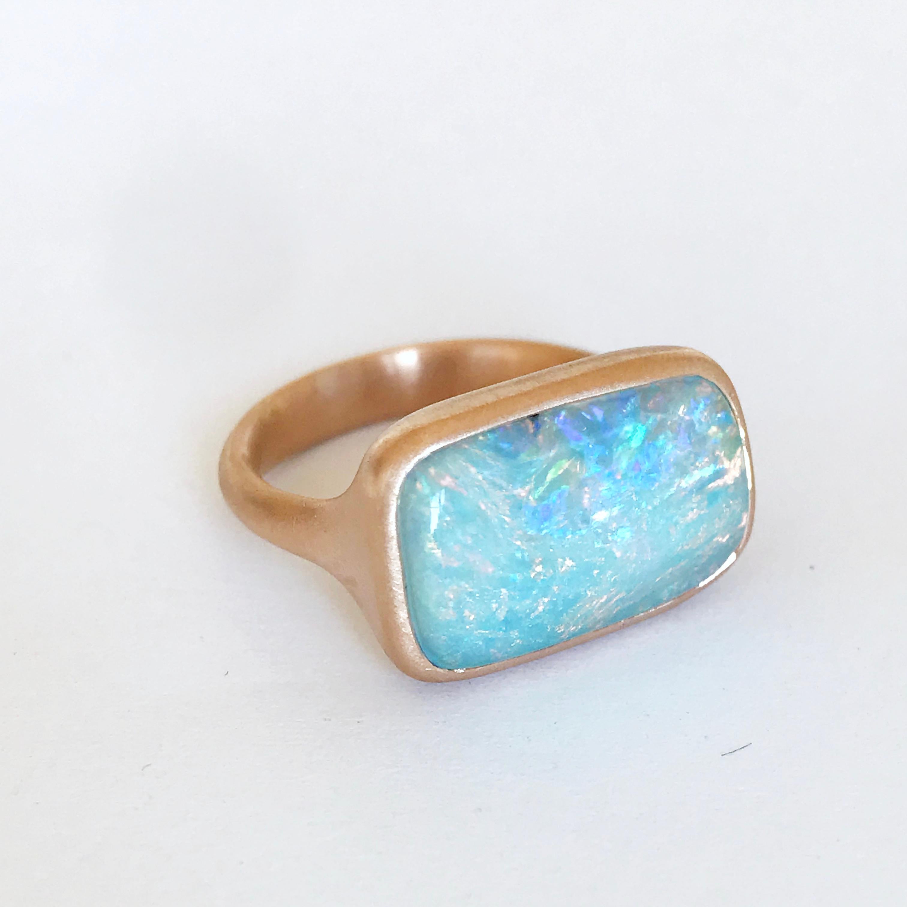 Dalben Australian Boulder Opal Rose Gold Ring For Sale 2