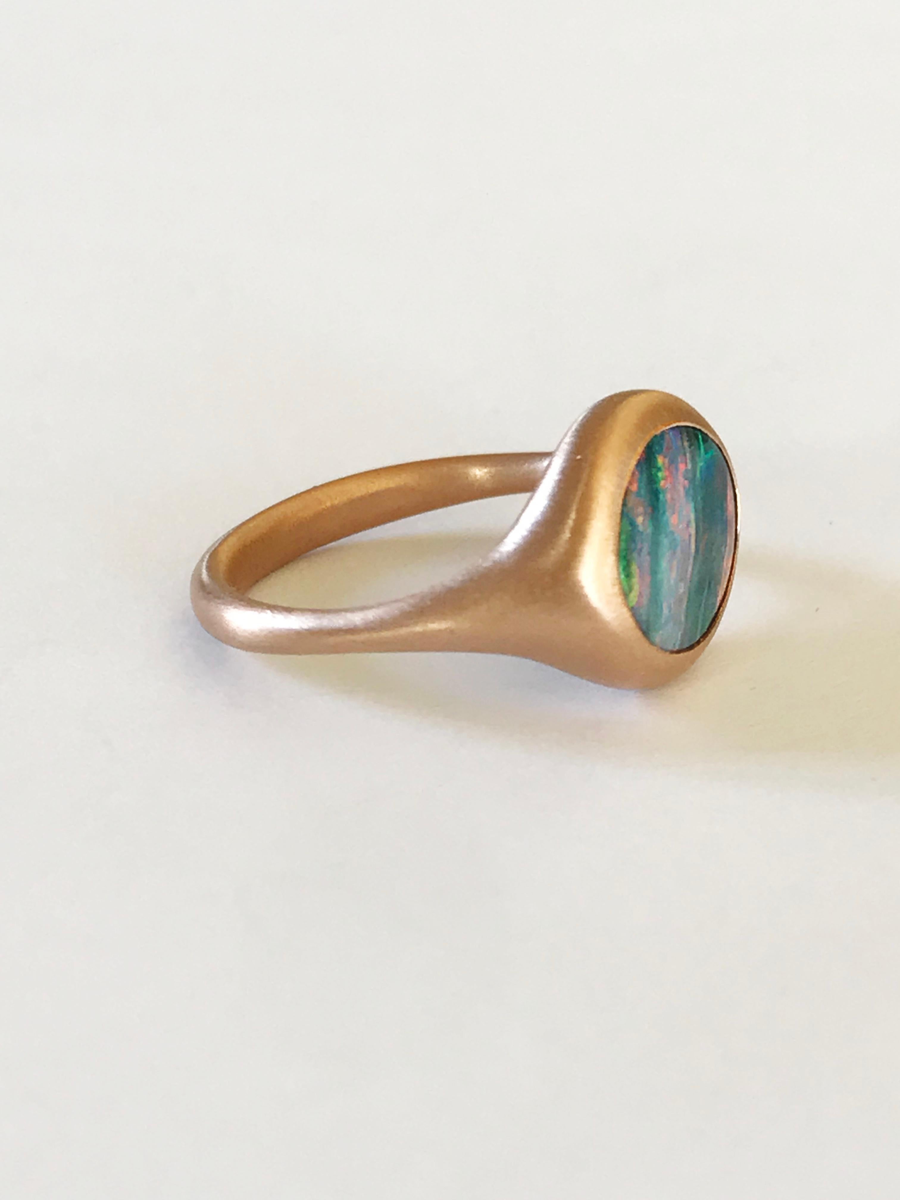 Dalben Australian Boulder Opal Rose Gold Ring For Sale 3