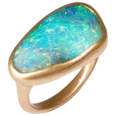 Dalben Australian Boulder Opal Rose Gold Ring