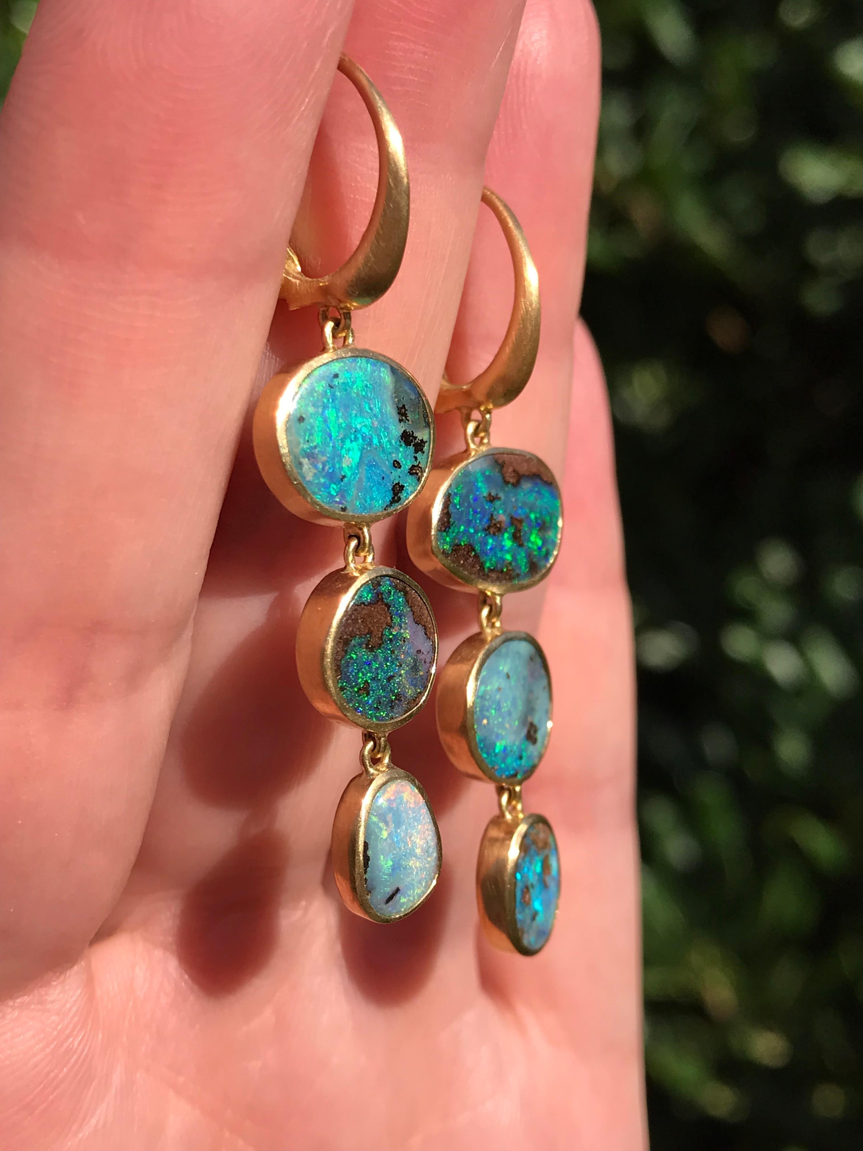 opal leverback earrings