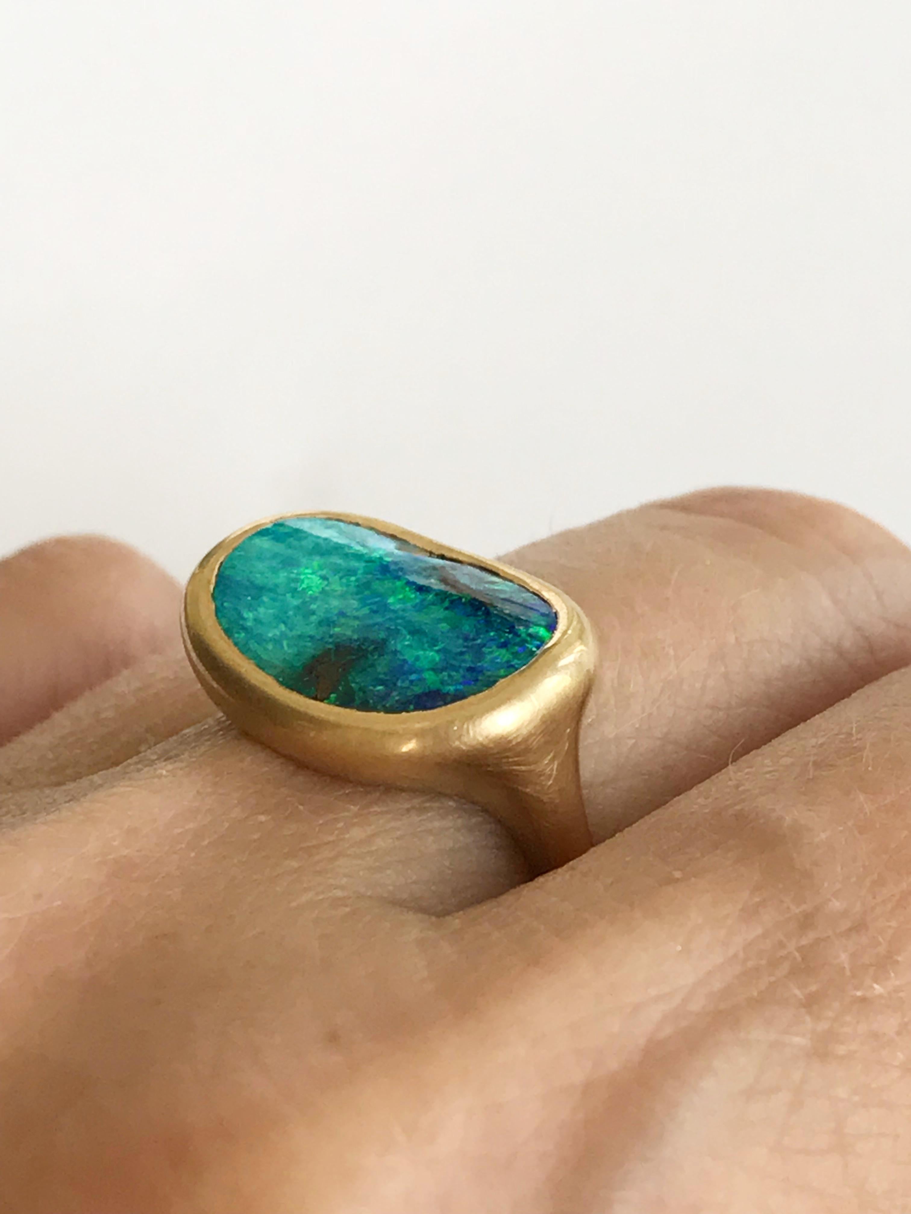 Dalben Australian Boulder Opal Yellow Gold Ring 6