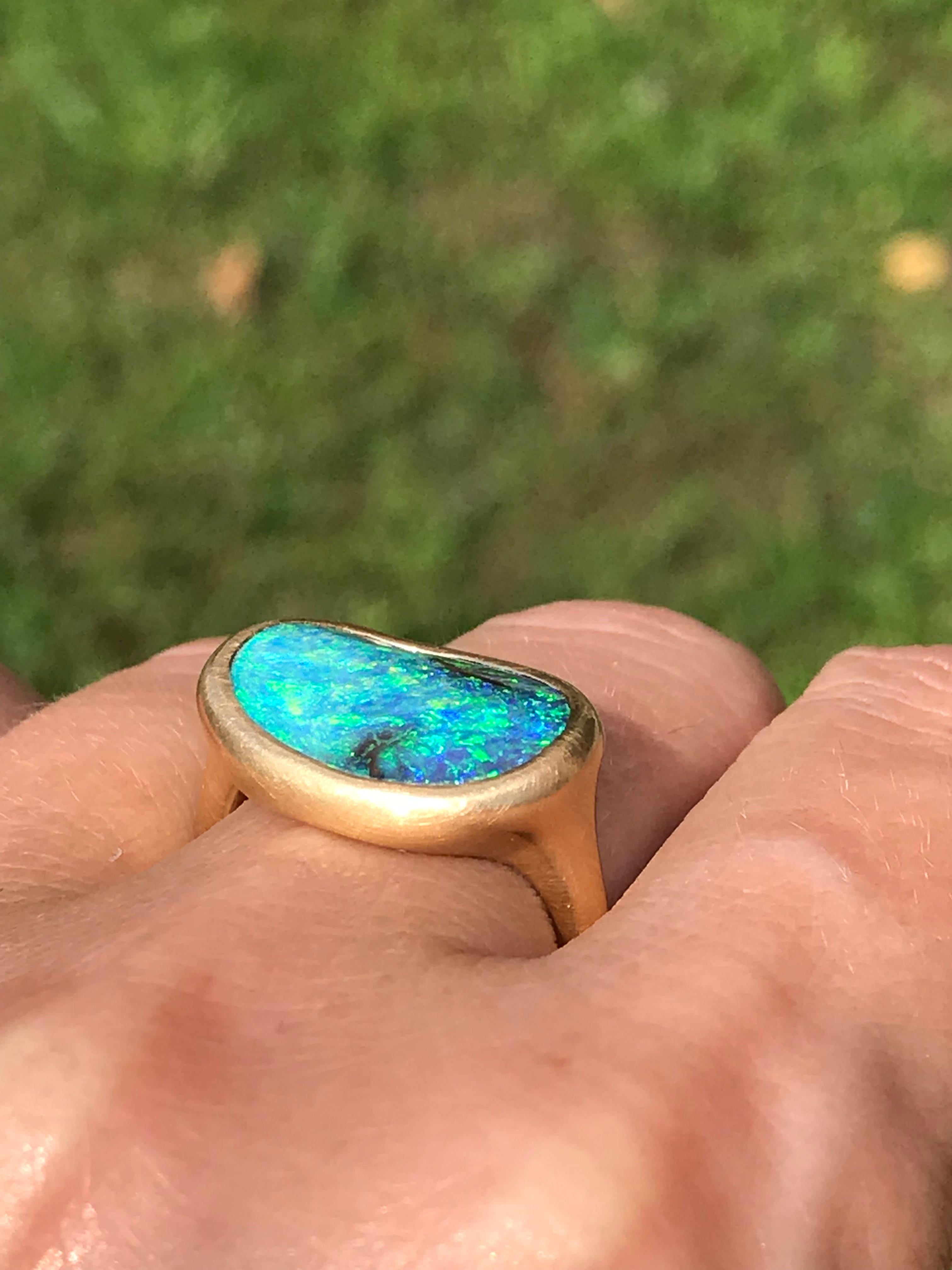 Dalben Australian Boulder Opal Yellow Gold Ring 10