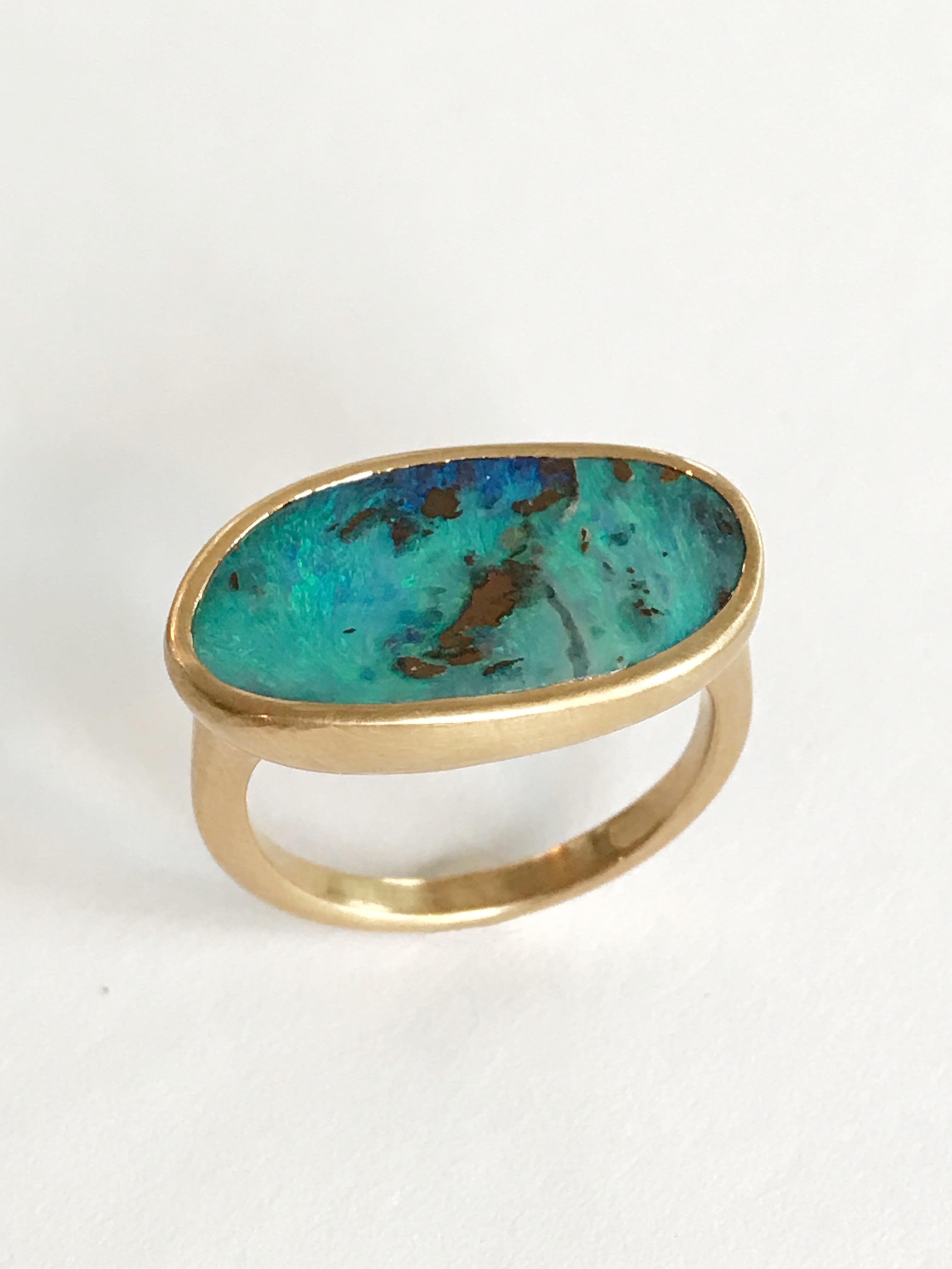 Dalben Australian Boulder Opal Yellow Gold Ring 1