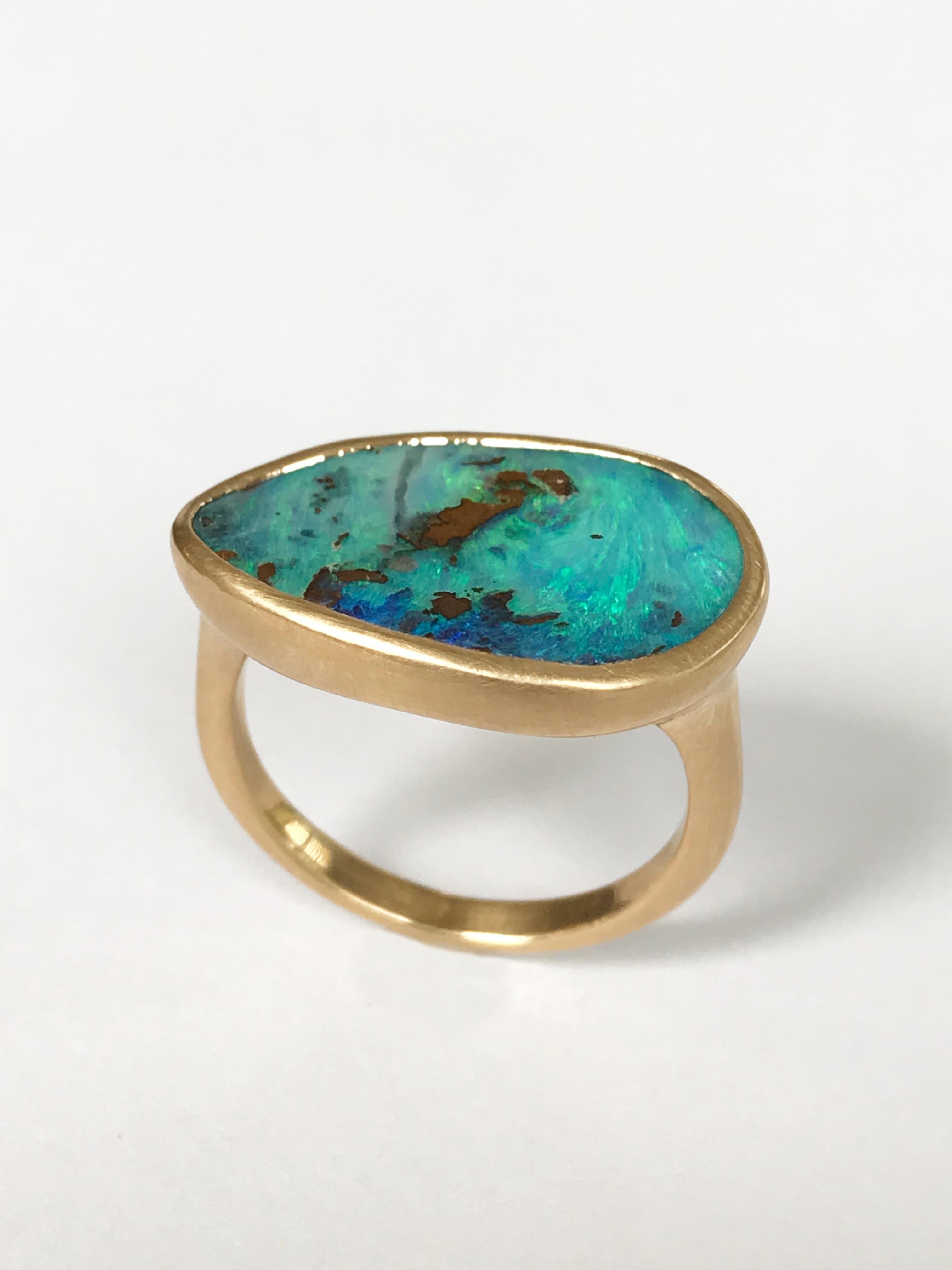 Dalben Australian Boulder Opal Yellow Gold Ring 3