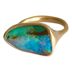 Dalben Australian Boulder Opal Yellow Gold Ring
