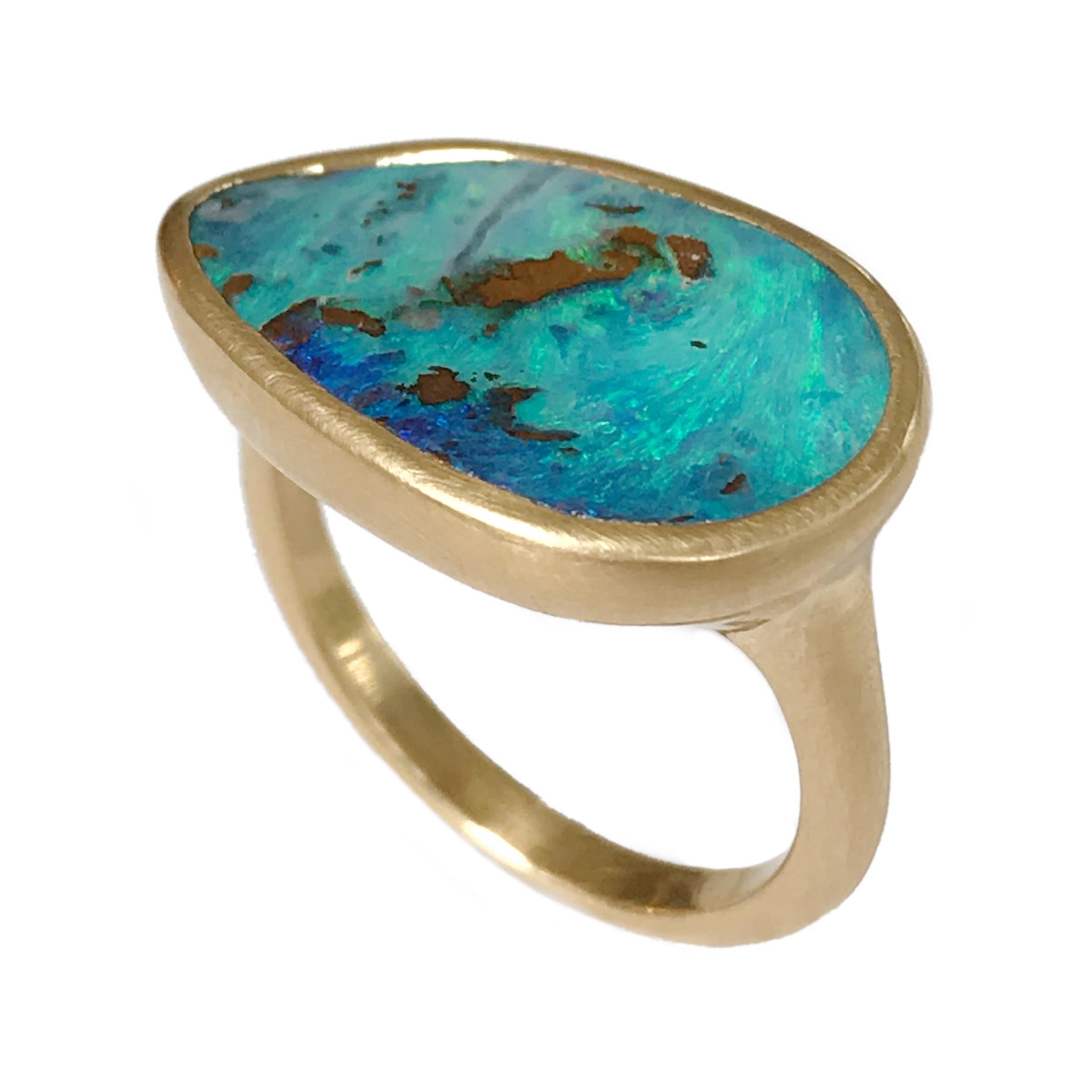 Dalben Australian Boulder Opal Yellow Gold Ring