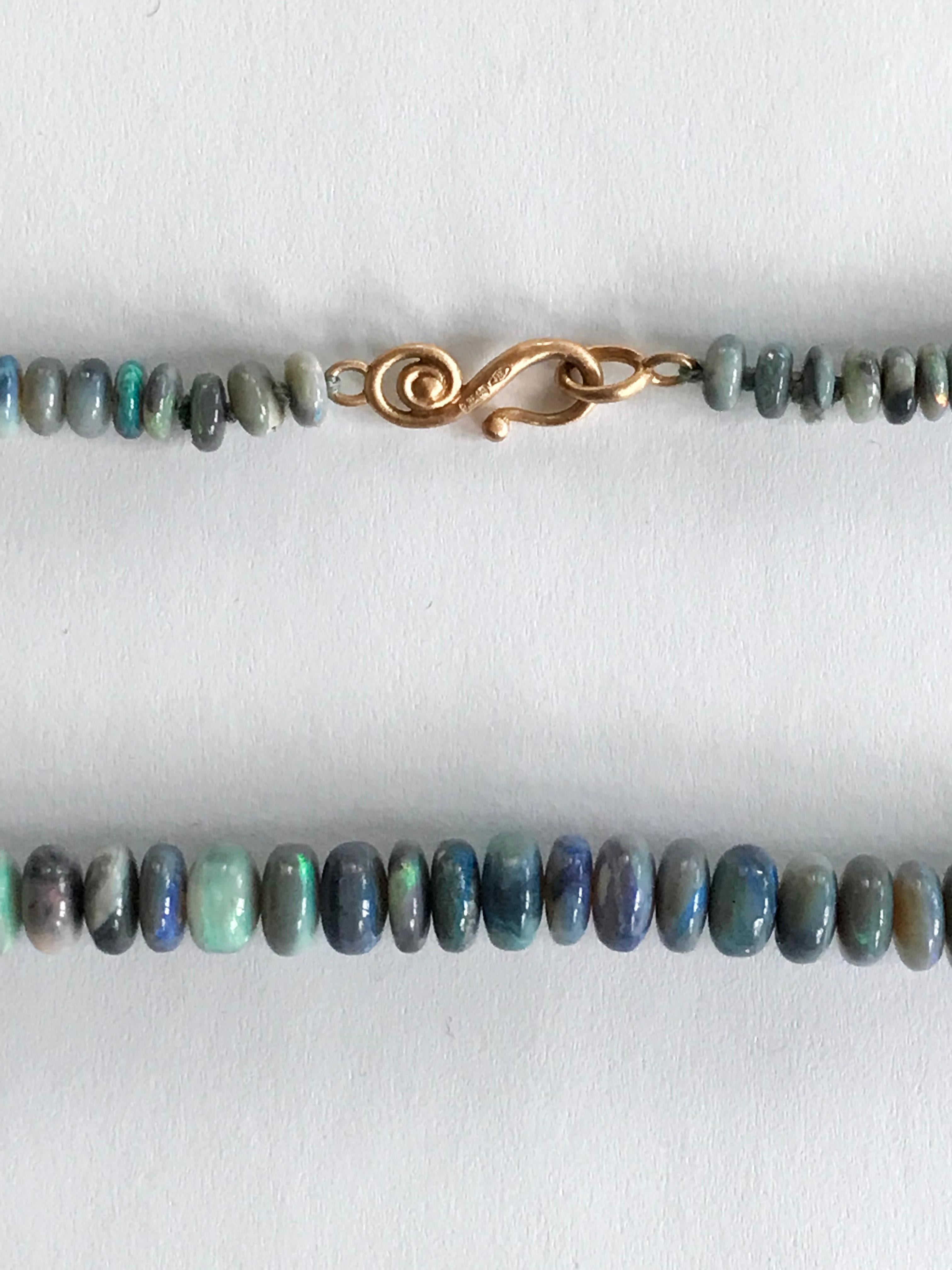 Dalben Australian Lightning Ridge Opal-Halskette aus Roségold 5