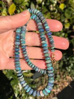 Dalben Australian Lightning Ridge Opal Rose Gold Necklace