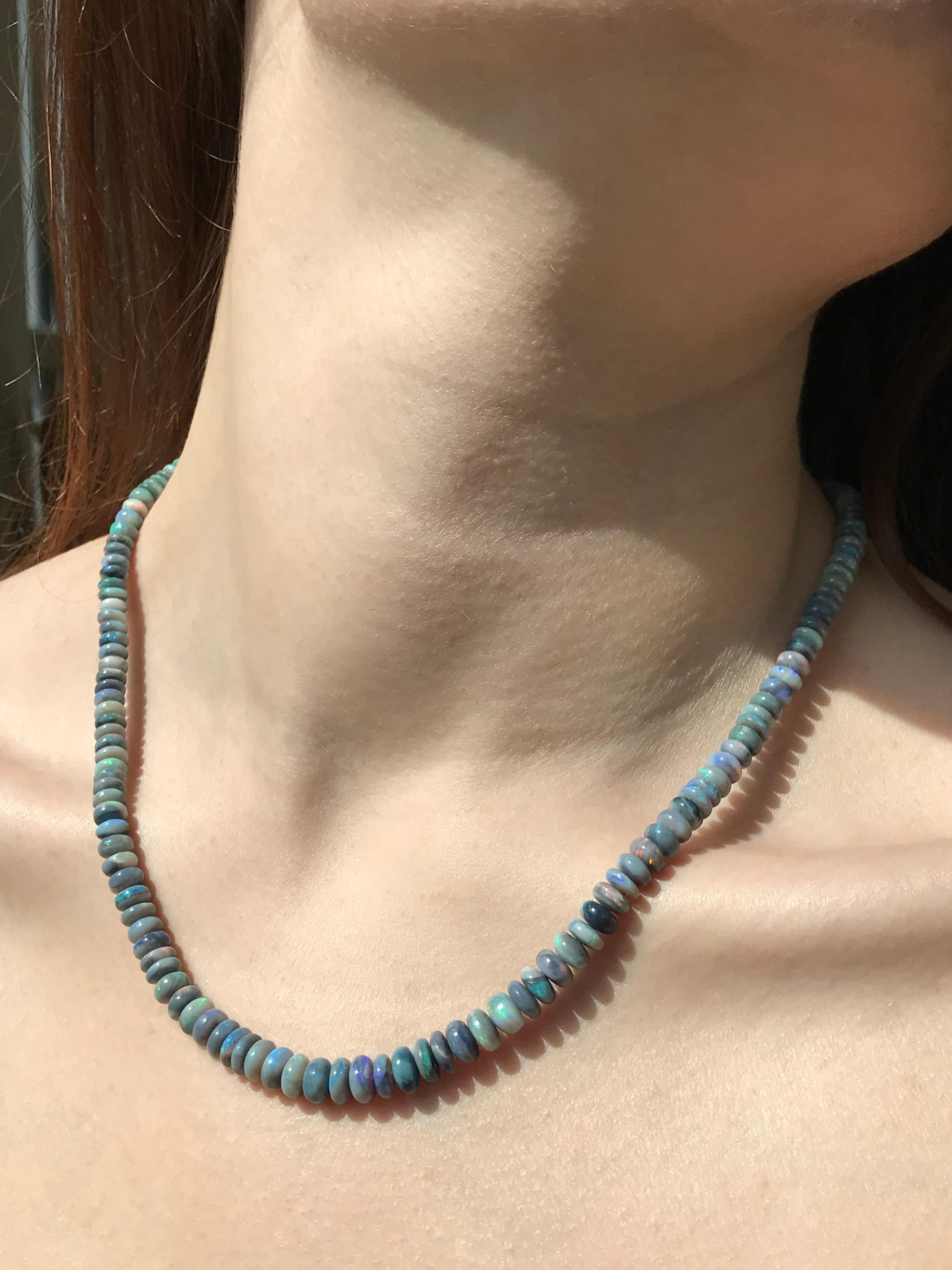 Dalben Australian Lightning Ridge Opal-Halskette aus Roségold im Zustand „Neu“ im Angebot in Como, IT