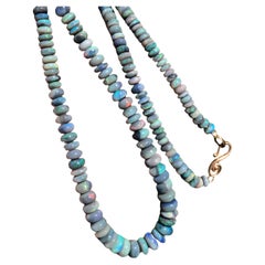 Dalben Australian Lightning Ridge Opal Rose Gold Necklace
