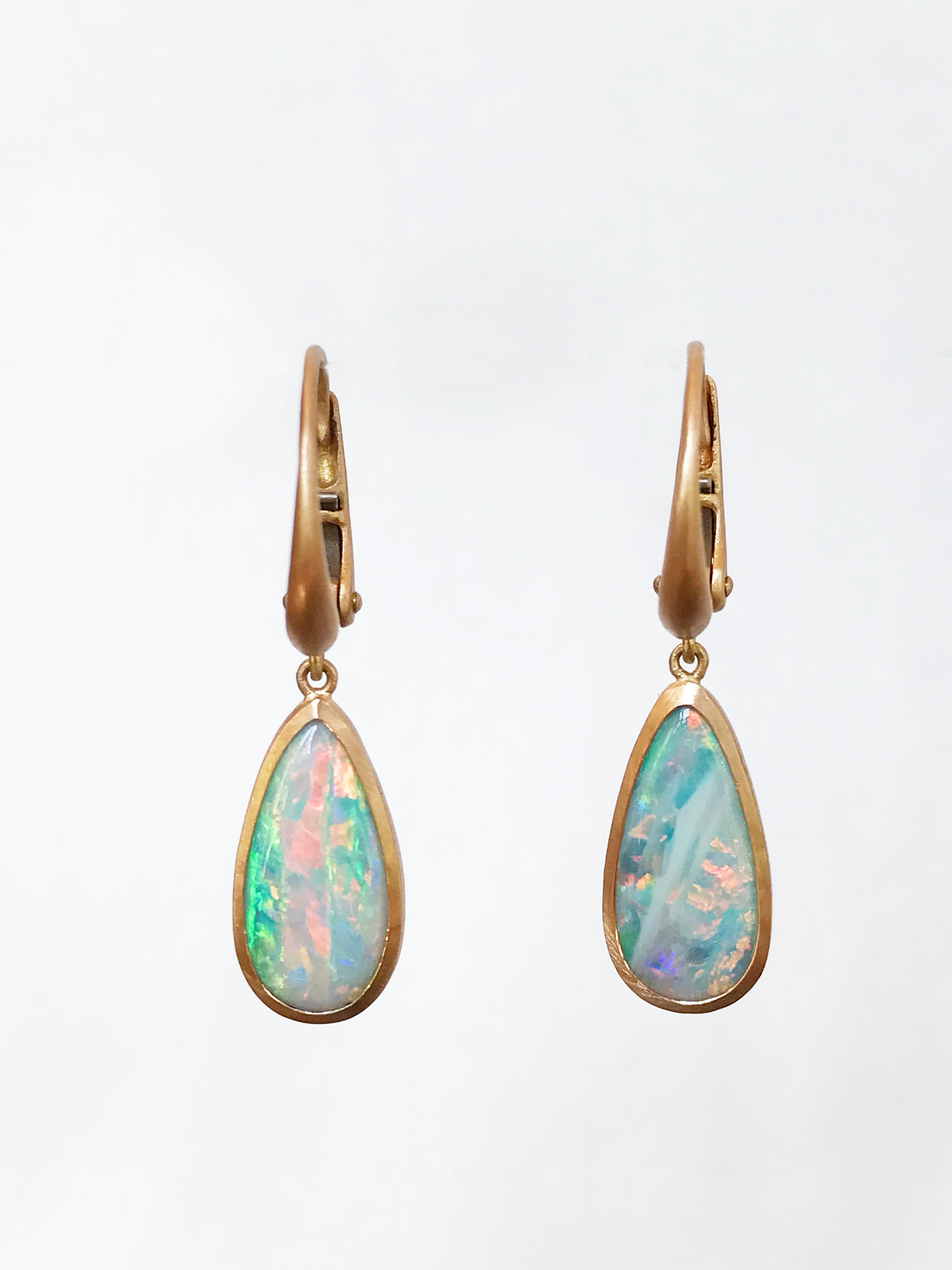 Dalben Australian Opal Rose Gold Earrings 2