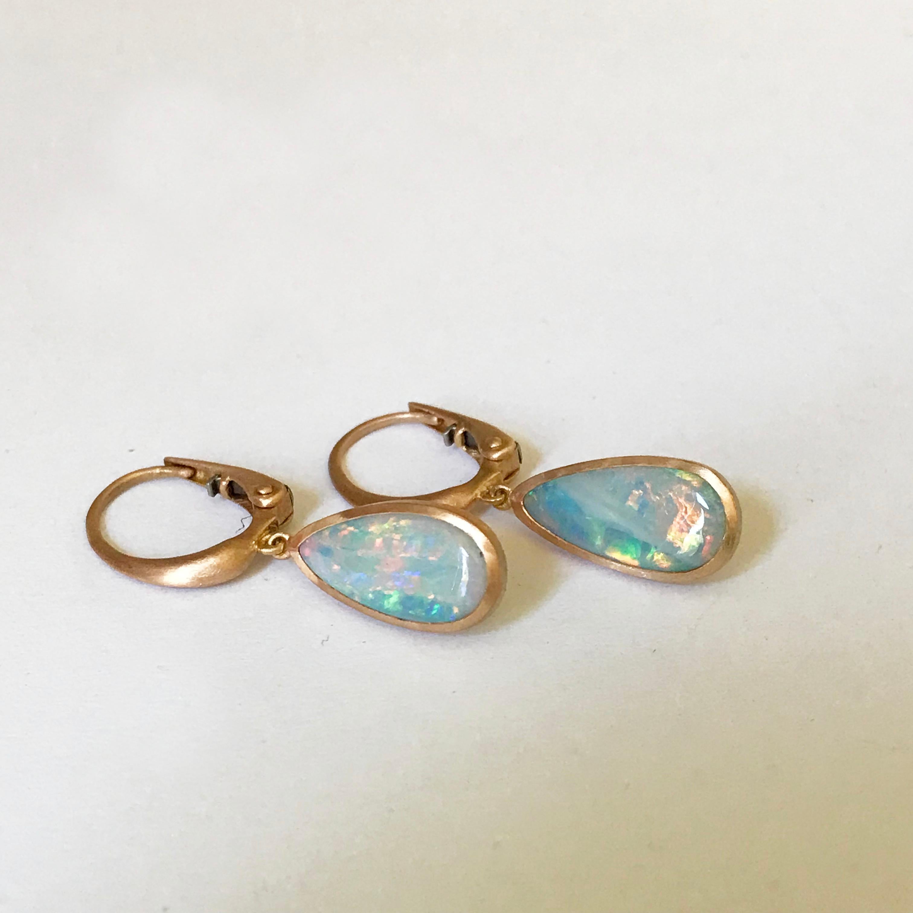 Dalben Australian Opal Rose Gold Earrings 3
