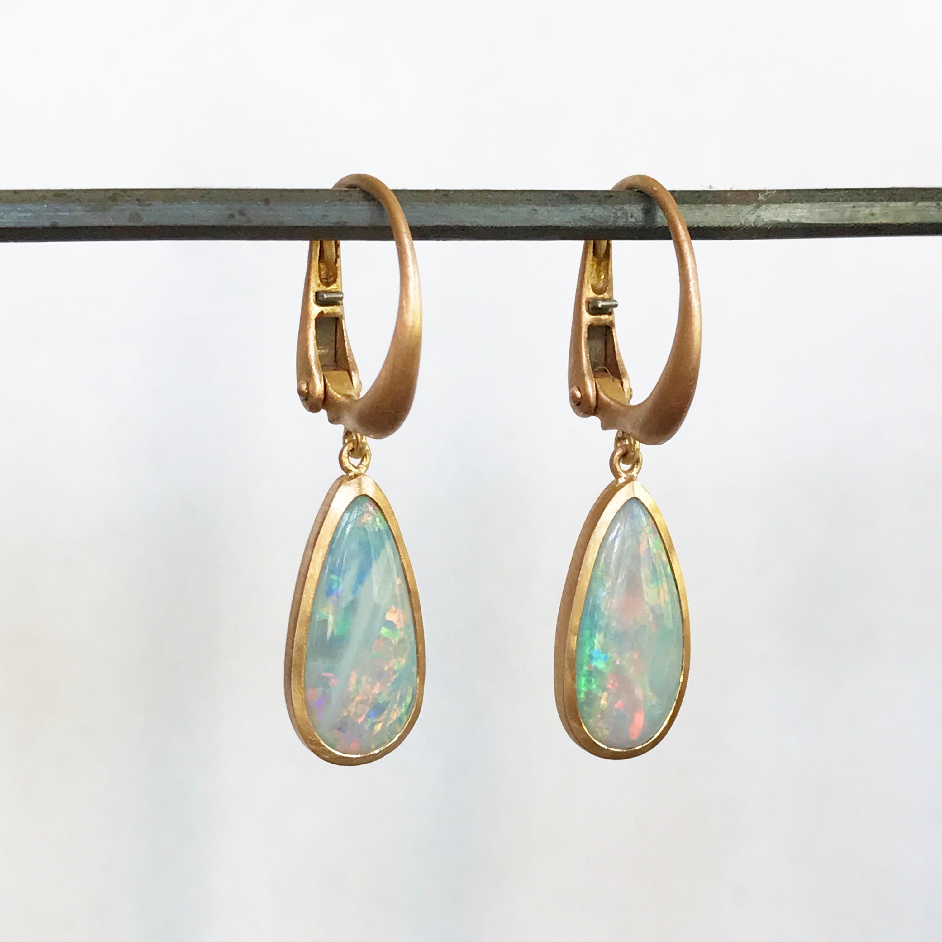 Dalben Australian Opal Rose Gold Earrings 4