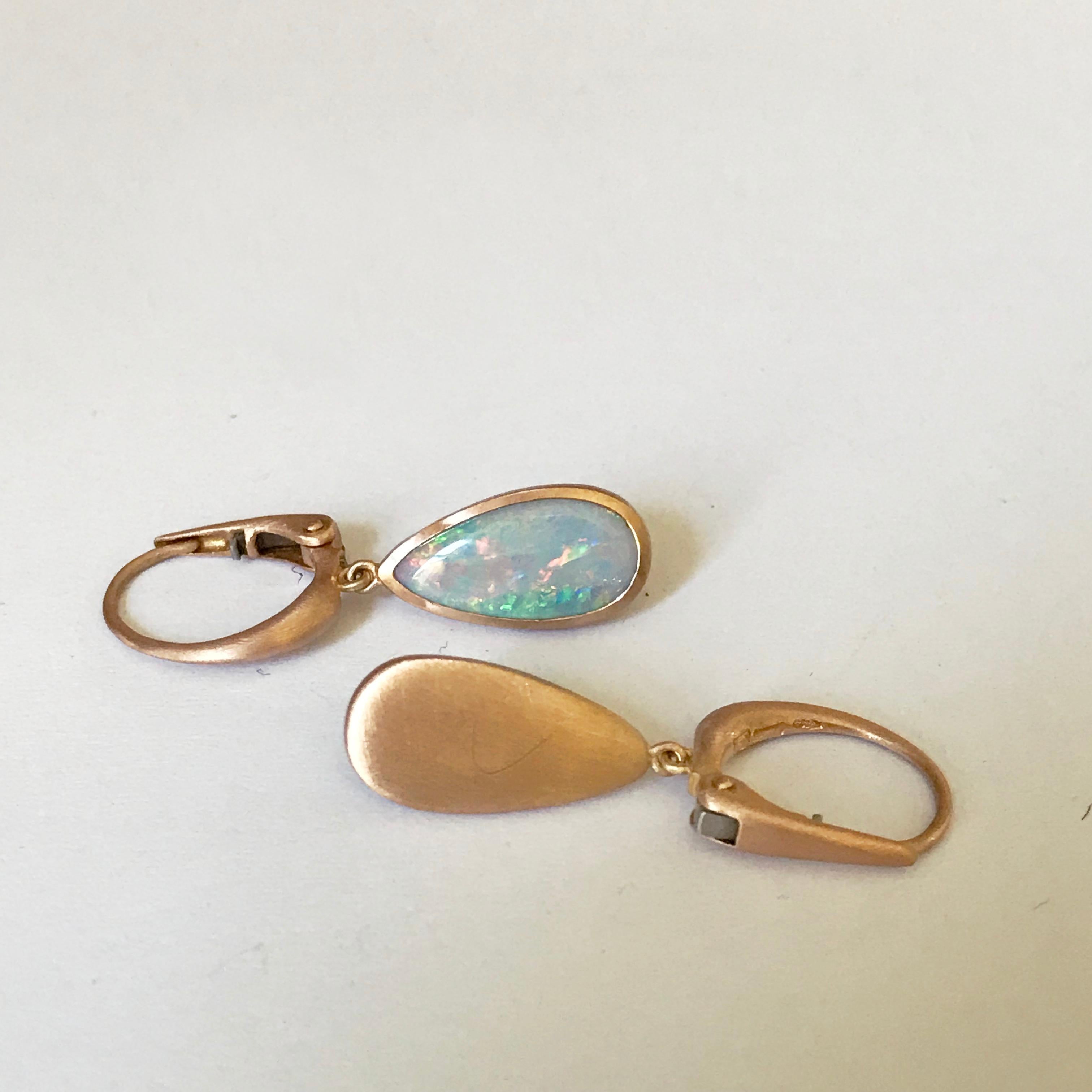 Dalben Australian Opal Rose Gold Earrings 5