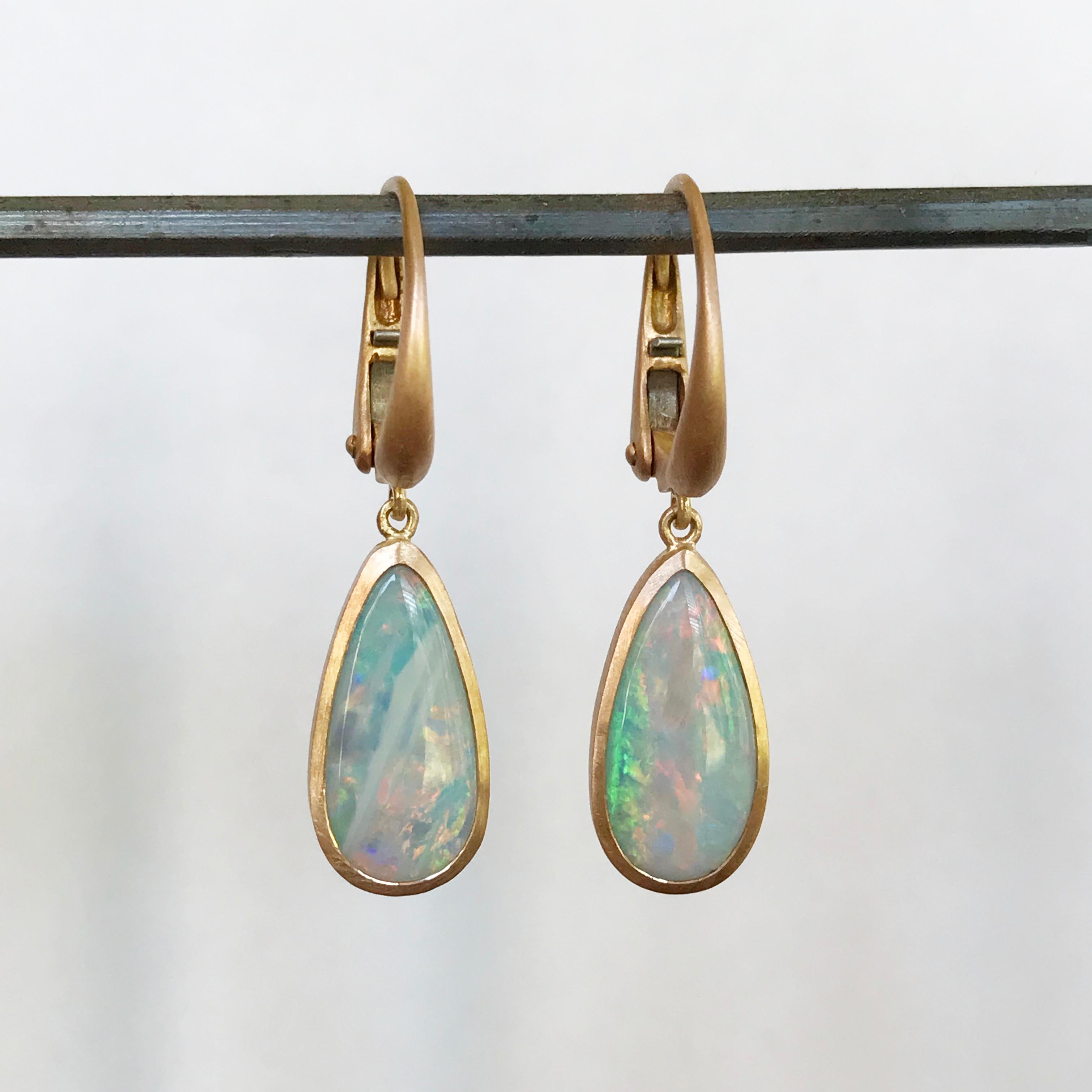 Dalben Australian Opal Rose Gold Earrings 6