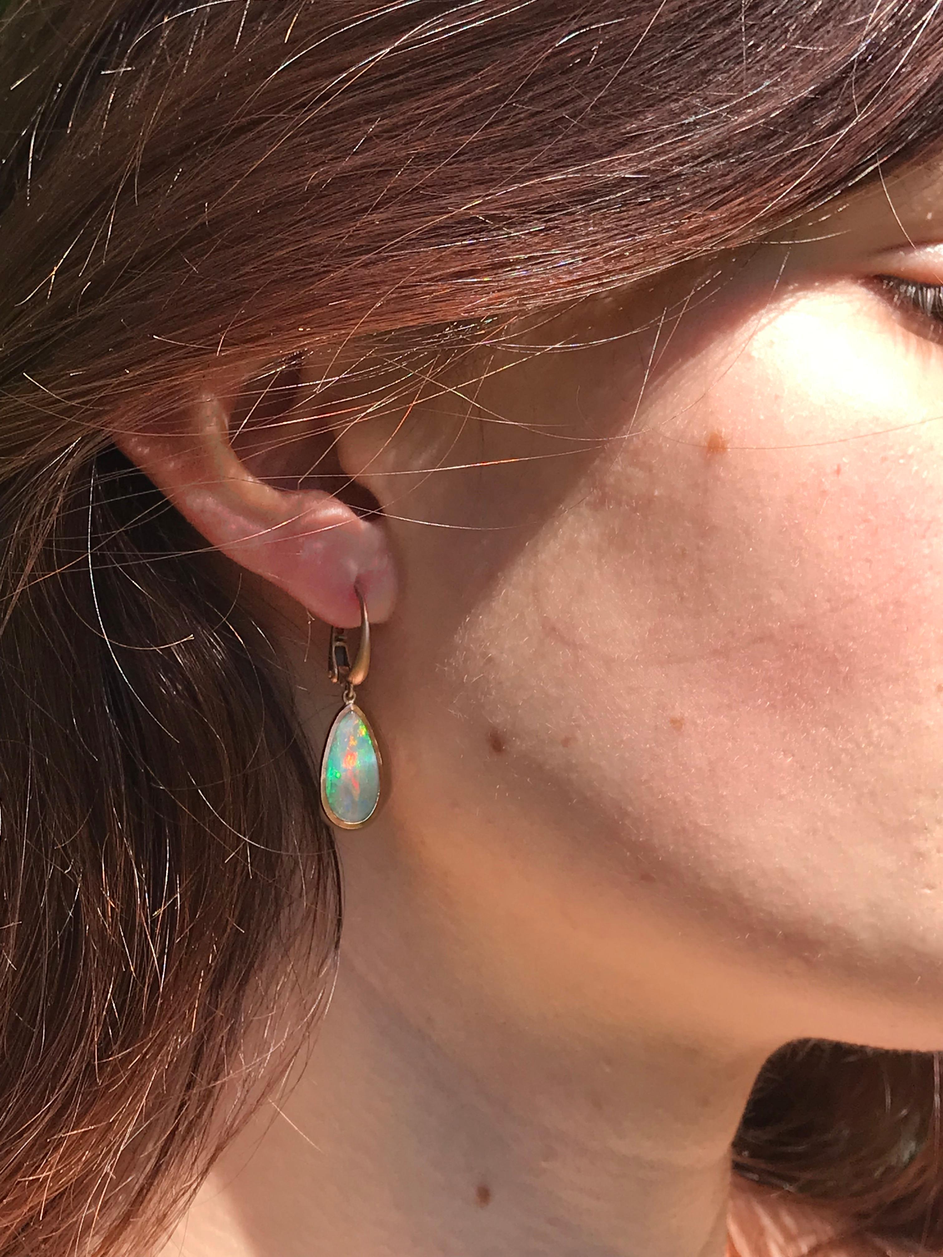 rose gold opal earrings