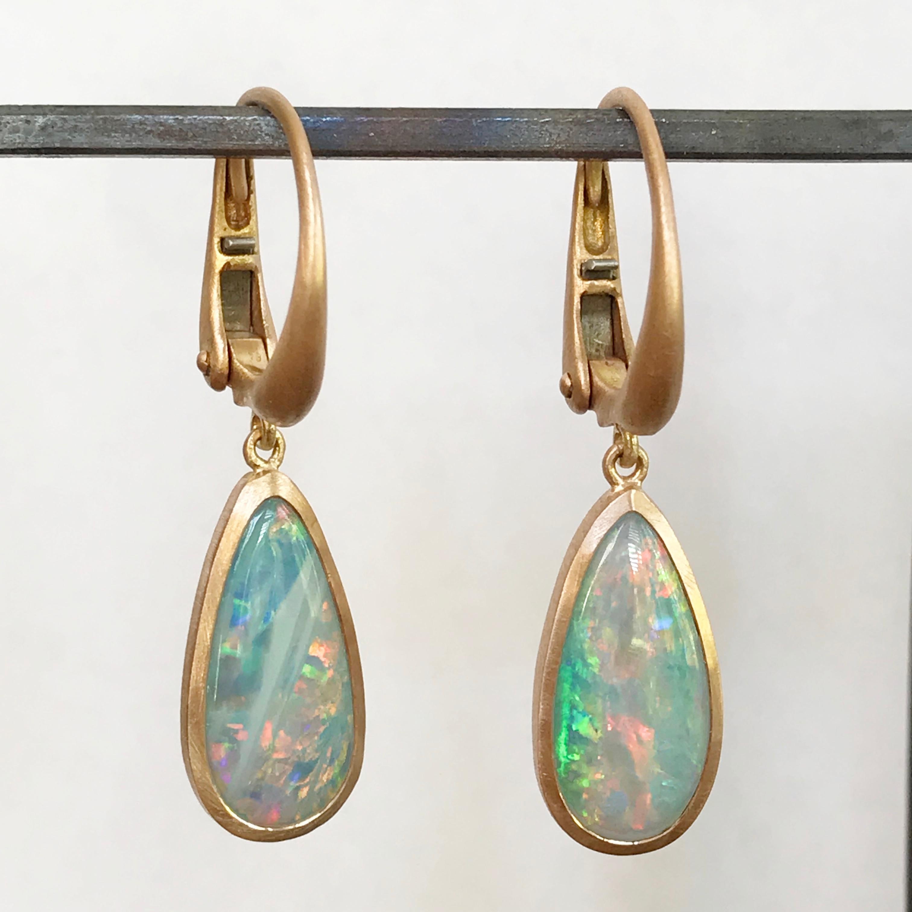 Women's Dalben Australian Opal Rose Gold Earrings