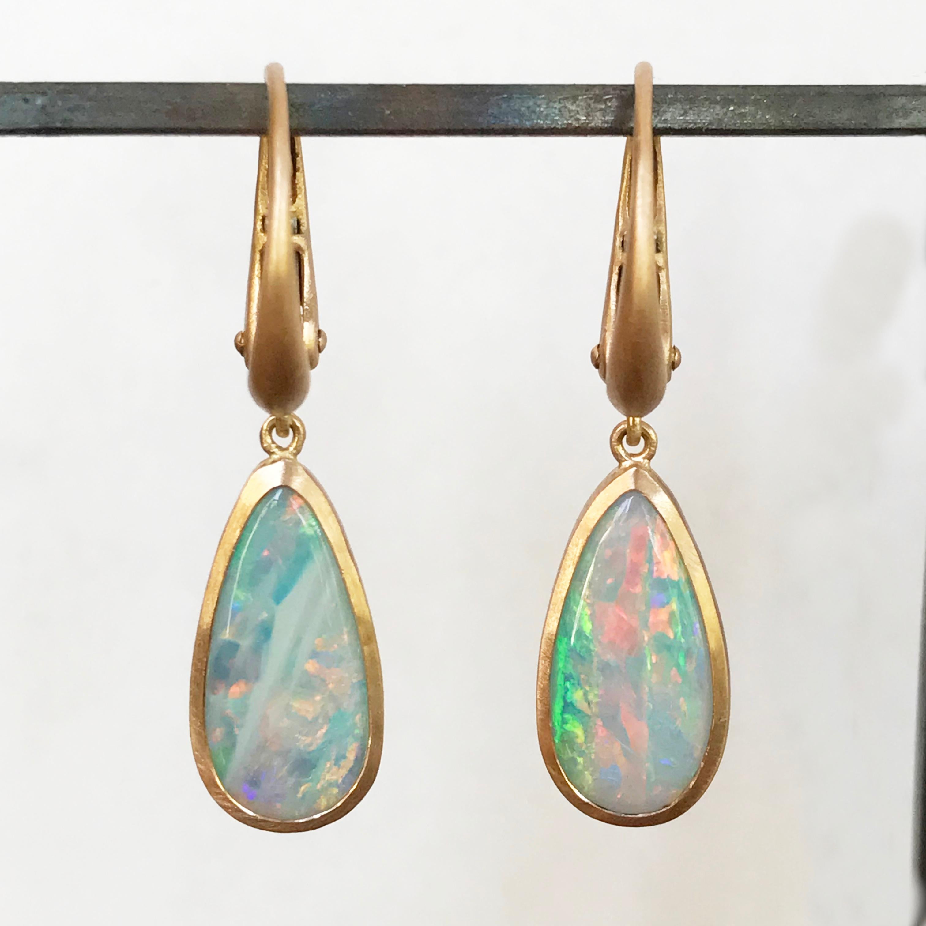 Dalben Australian Opal Rose Gold Earrings 1