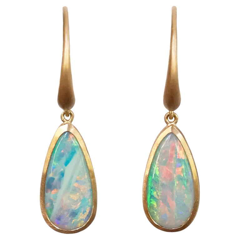 Dalben Australian Opal Rose Gold Earrings For Sale at 1stDibs