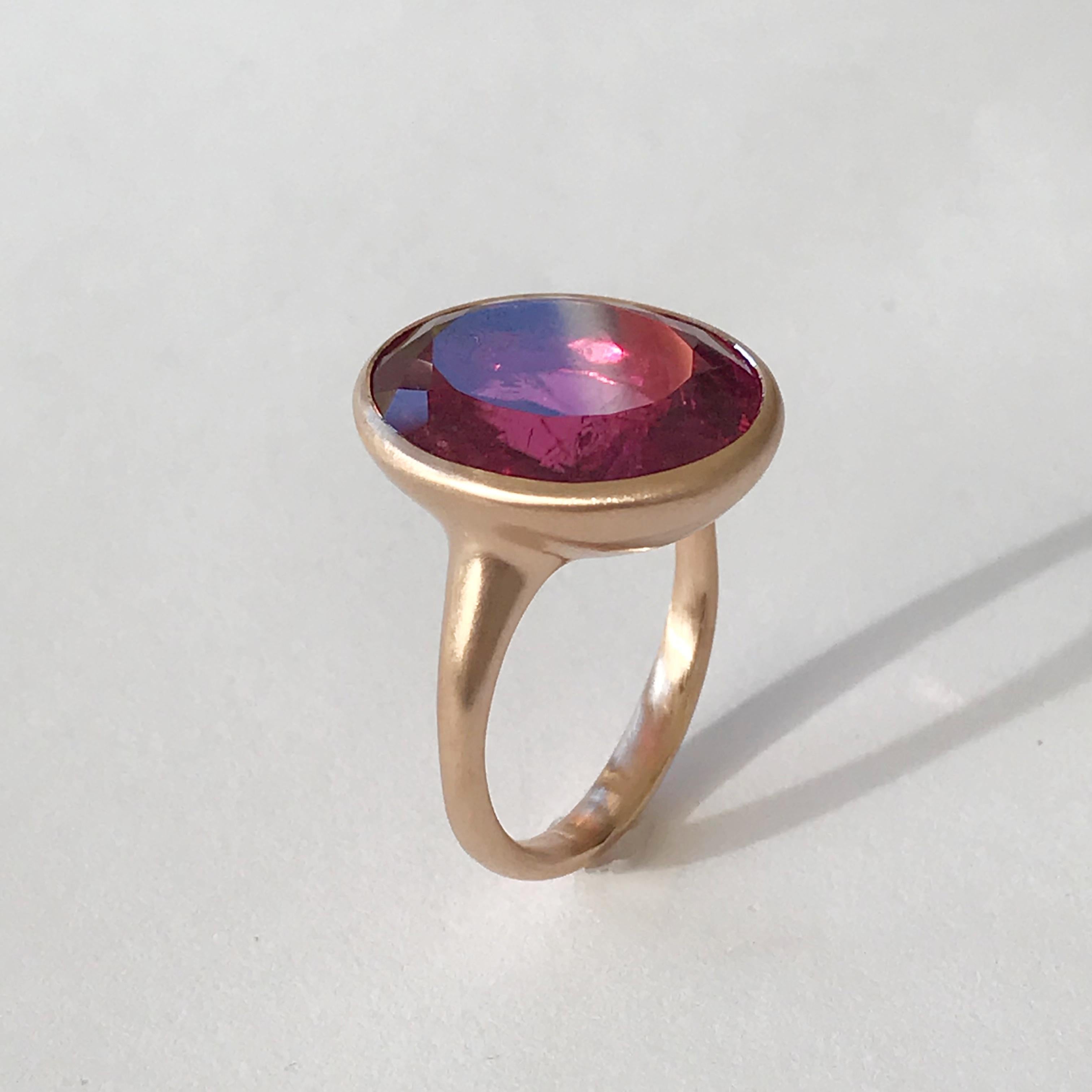 Dalben Big Rubellite Rose Gold Ring 3