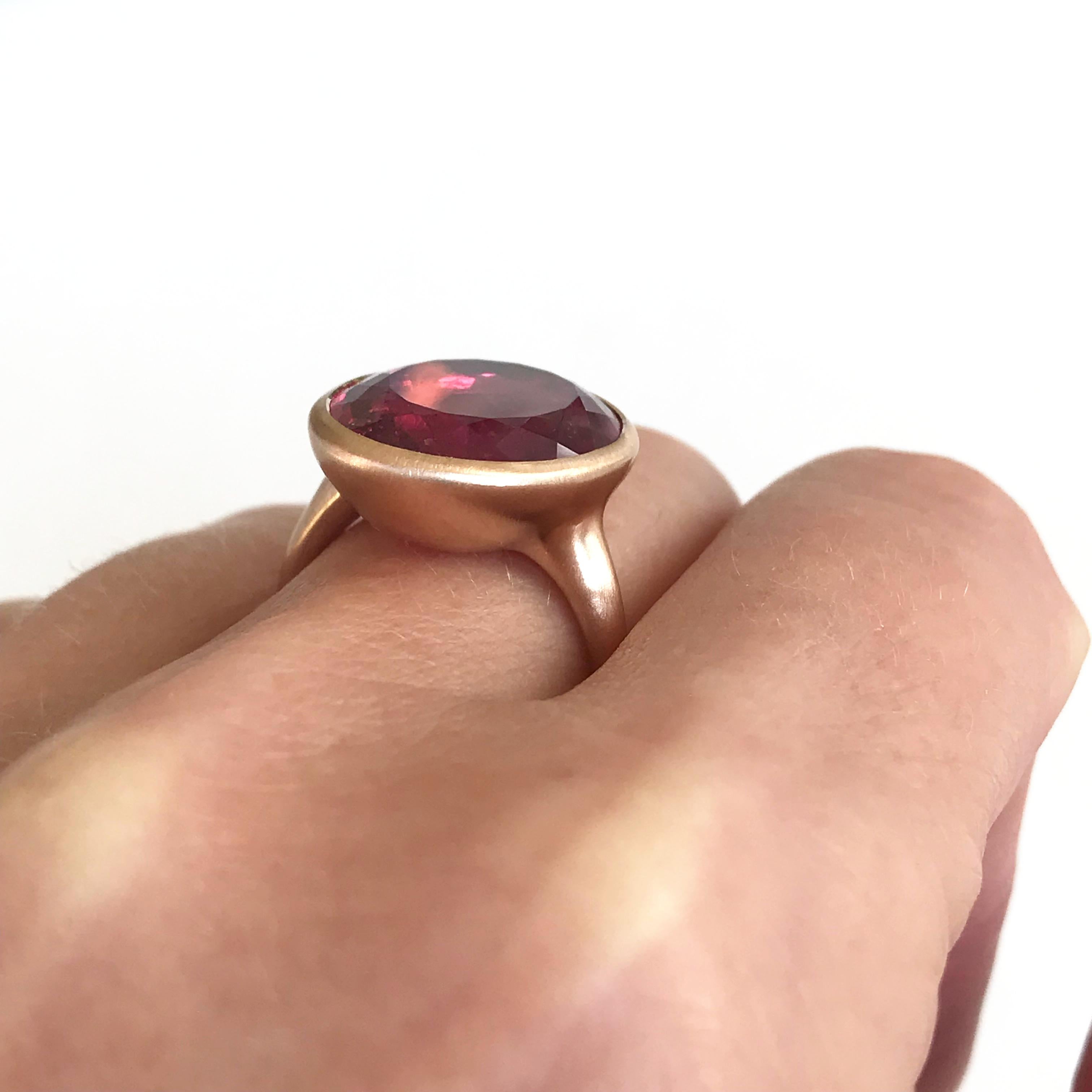 Dalben Big Rubellite Rose Gold Ring 9