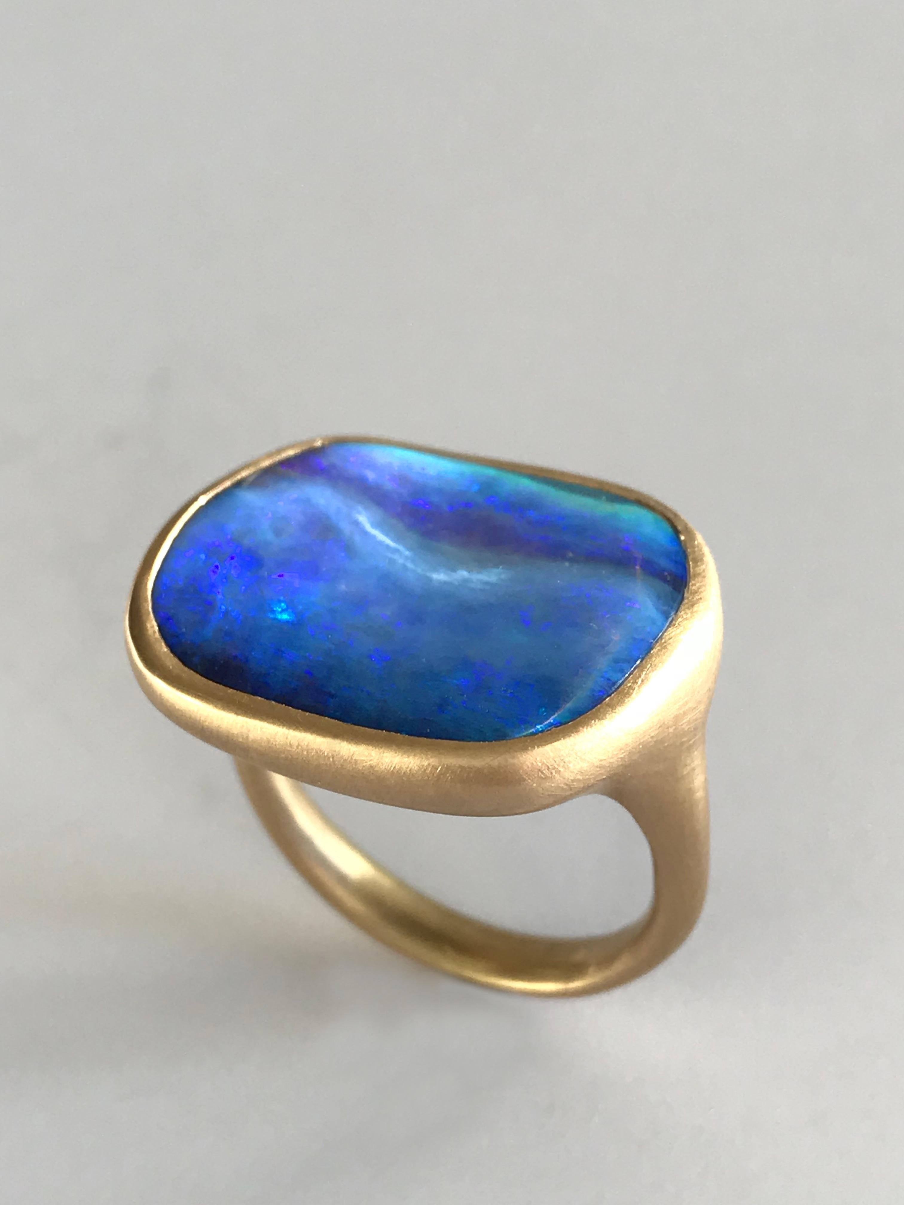 Dalben Blue Boulder Opal Yellow Gold Ring Damen
