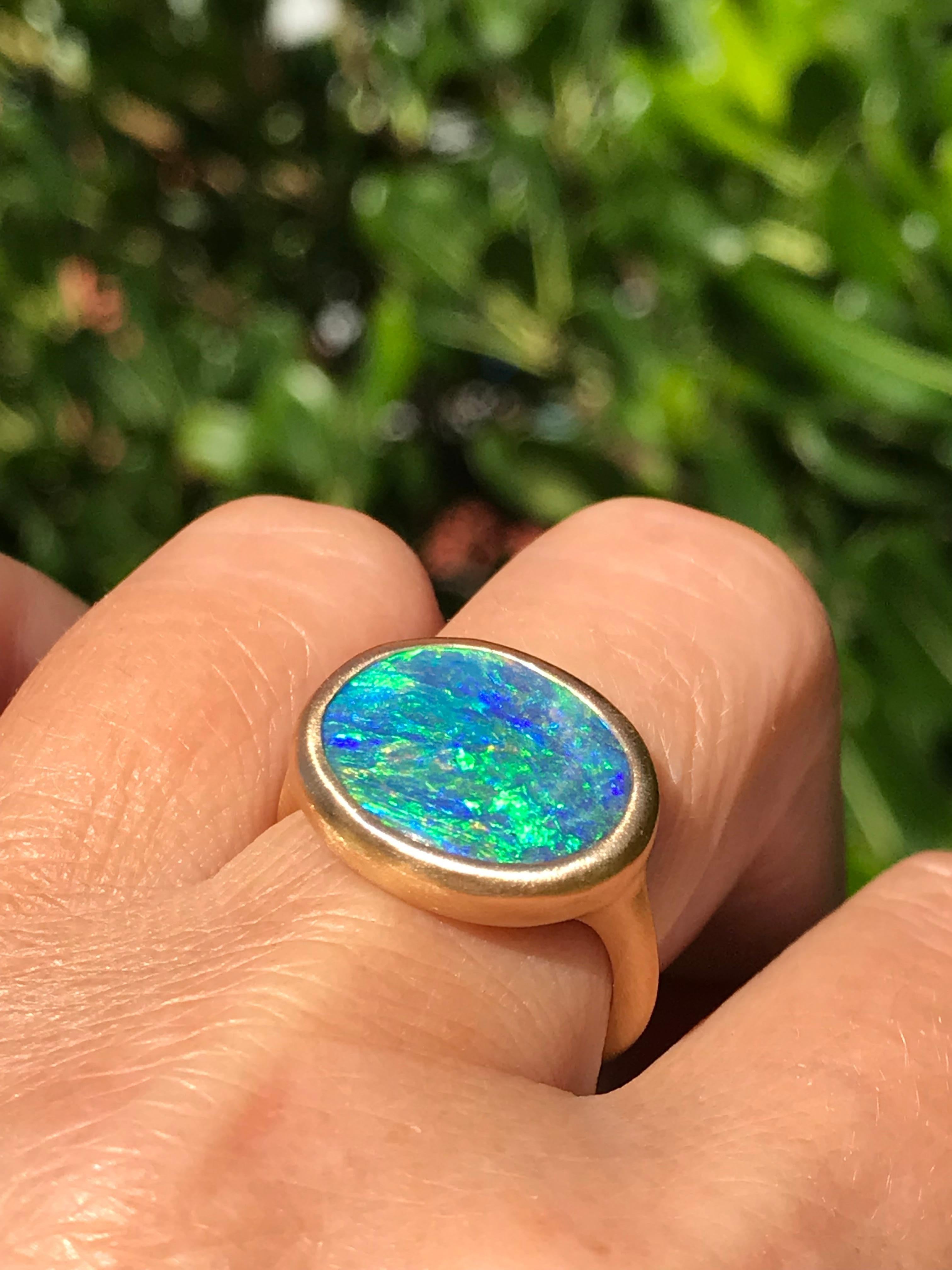 teal opal ring