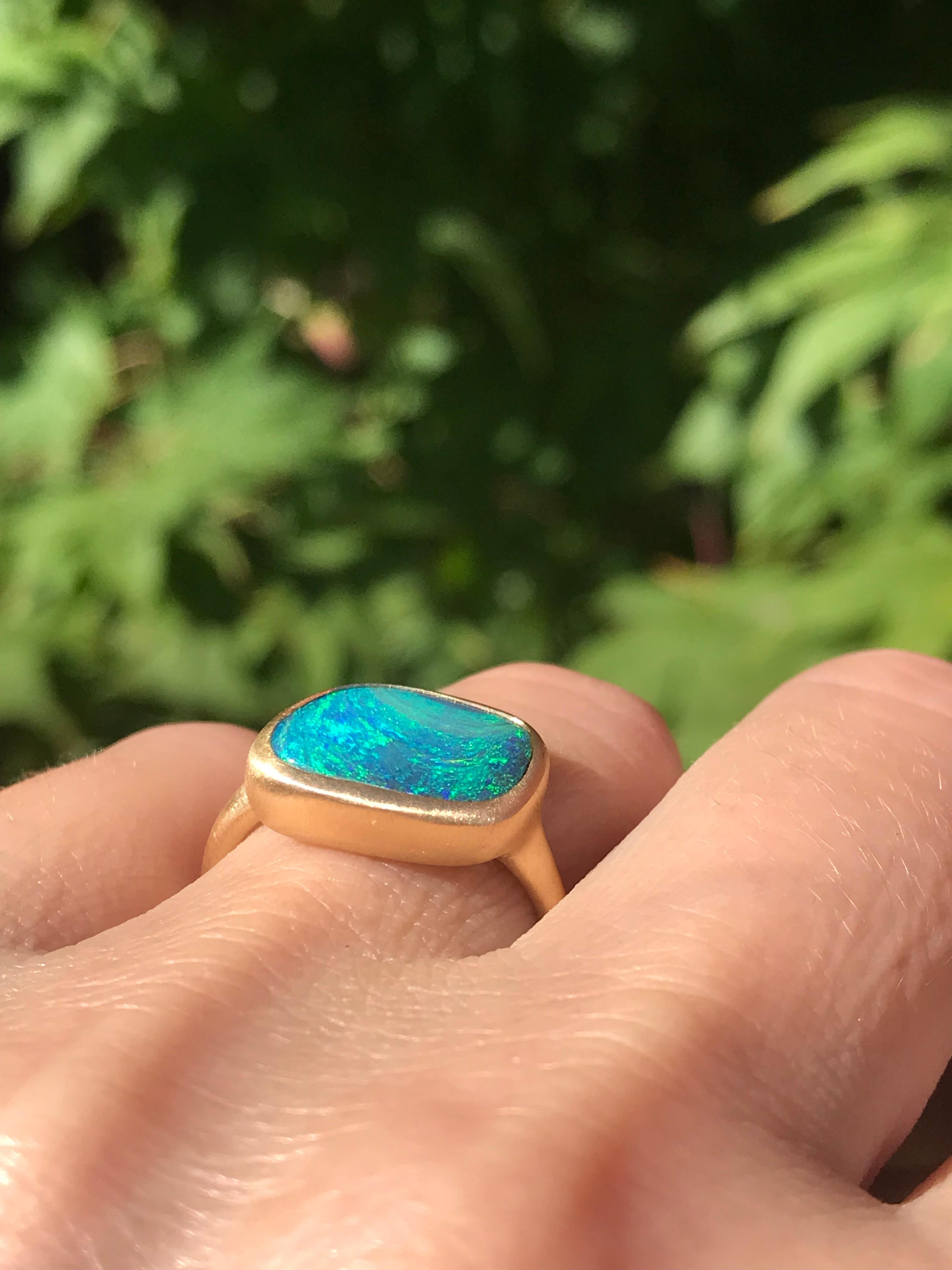 blue green opal ring