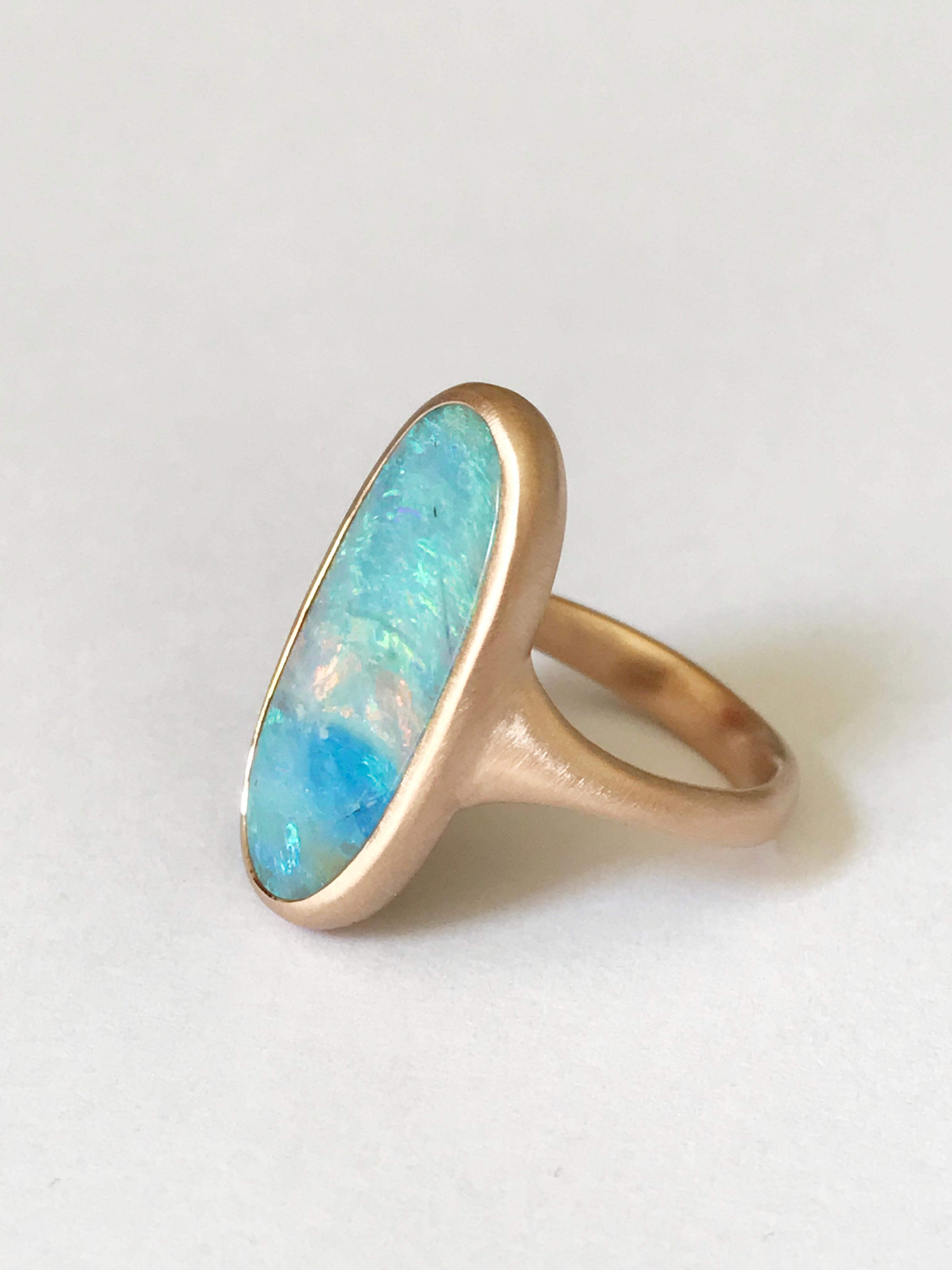 Dalben Boulder Opal Rose Gold Ring For Sale 1